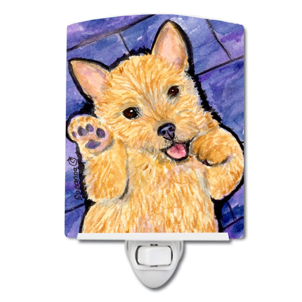 Caroline'S Treasures Ss8911Cnl Norwich Terrier Ceramic Night Light Compact, Ul-Certified, Ideal For Bedroom, Bathroom, Nursery, Hallway, Kitchen, 6X4X3, Multicolor
