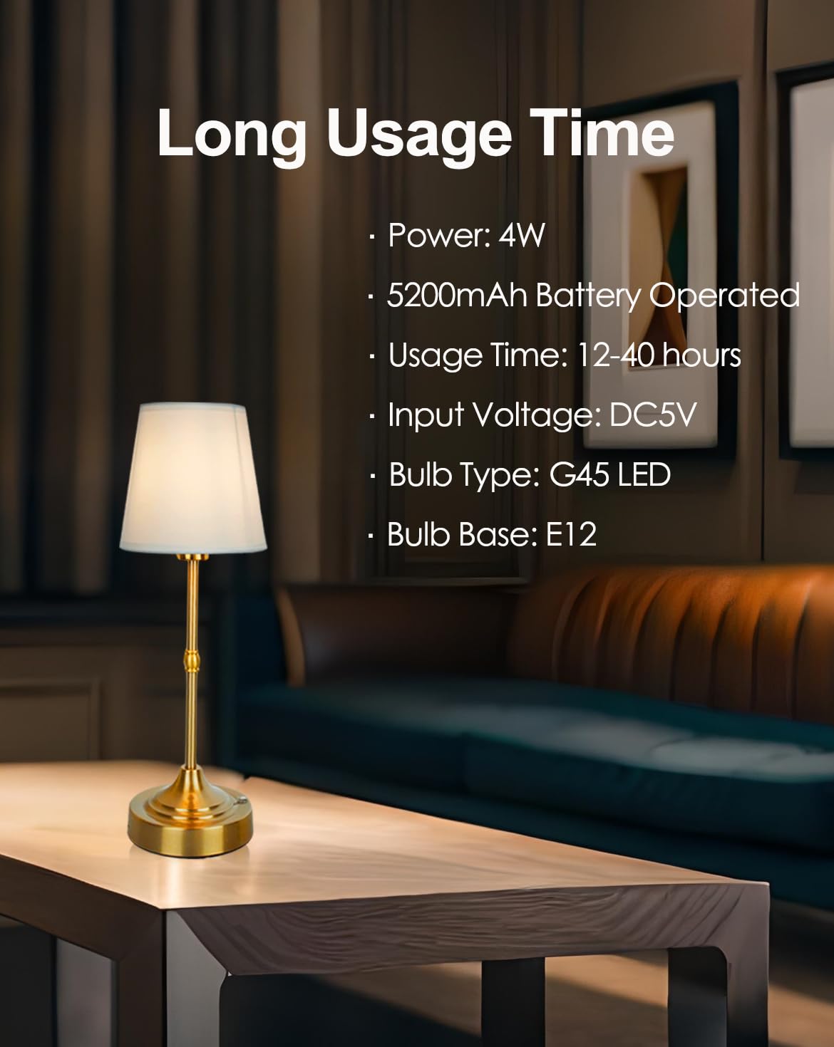 Zeyork Cordless Table Lamp, Led Table Lamp With Built-In Rechargeable Battery Touch Dimmable Control, Waterproof Led Desk Lamp F