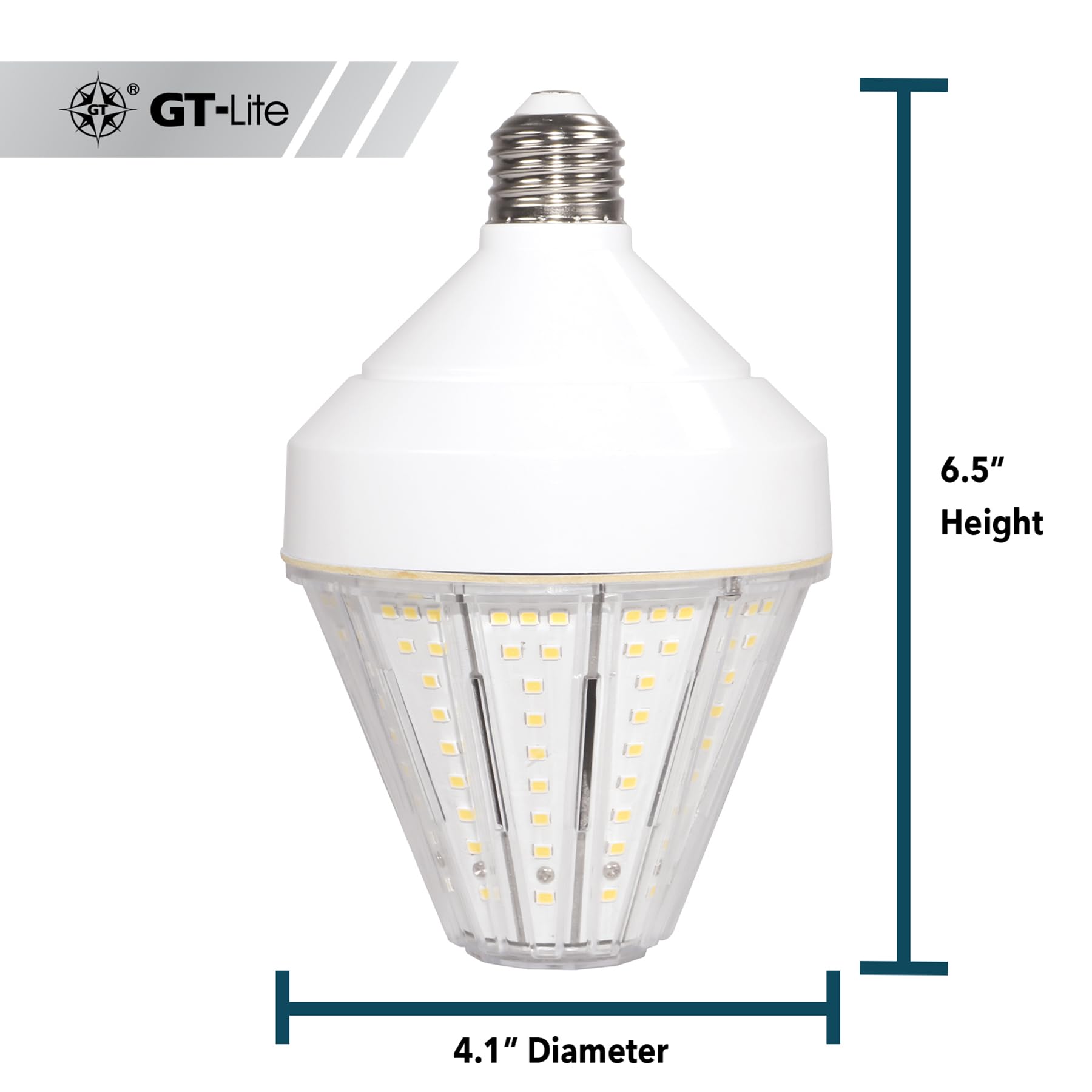 Gt-Lite 5200 Lumen Led Corn Cob Light Bulb, 40-Watt, 300-Watt Equivalent, Daylight 5000K Light Color, E26 Base, Energy Saving Le