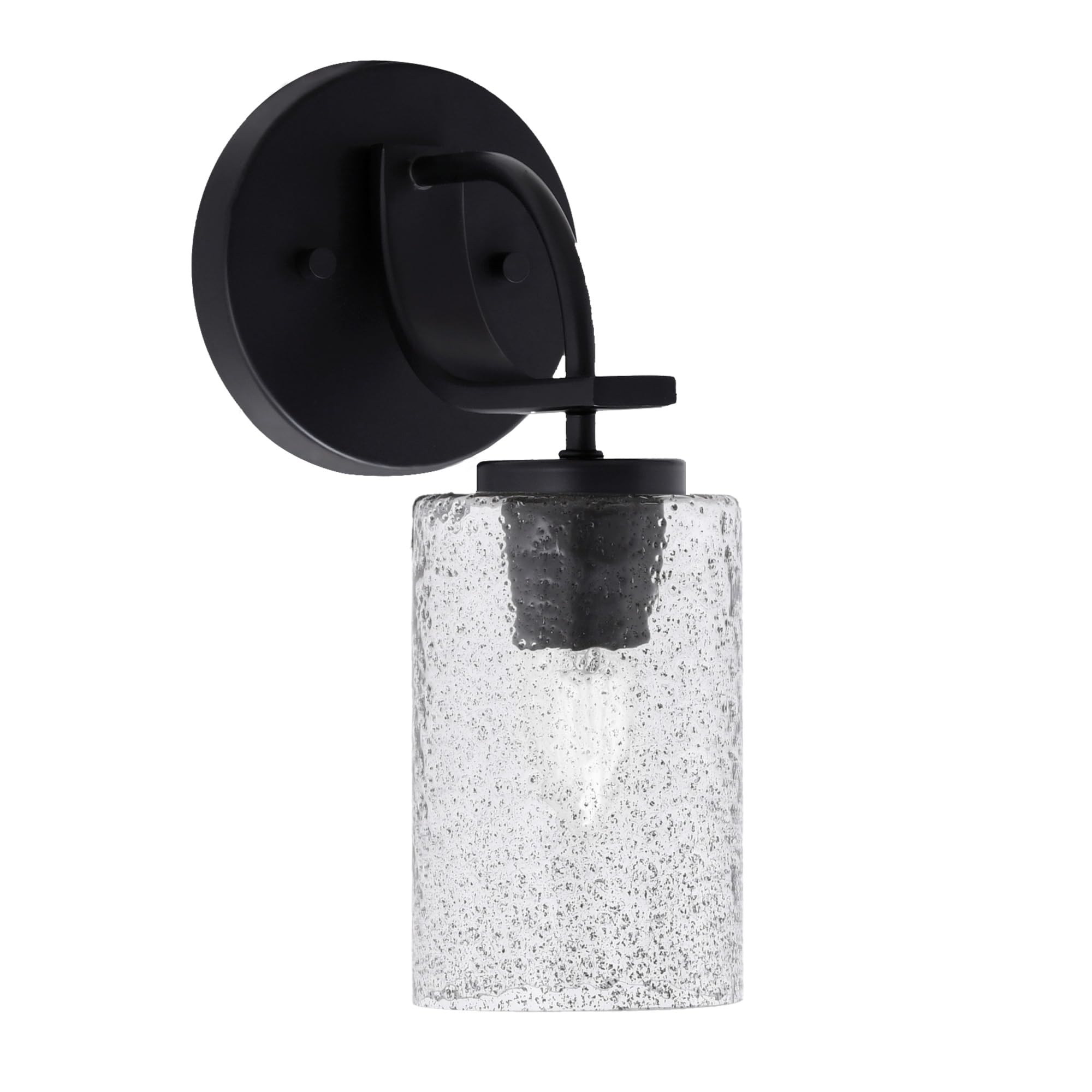 Cavella 1 Light Wall Sconce Shown In Matte Black Finish With 4" Smoke Bubble Glass