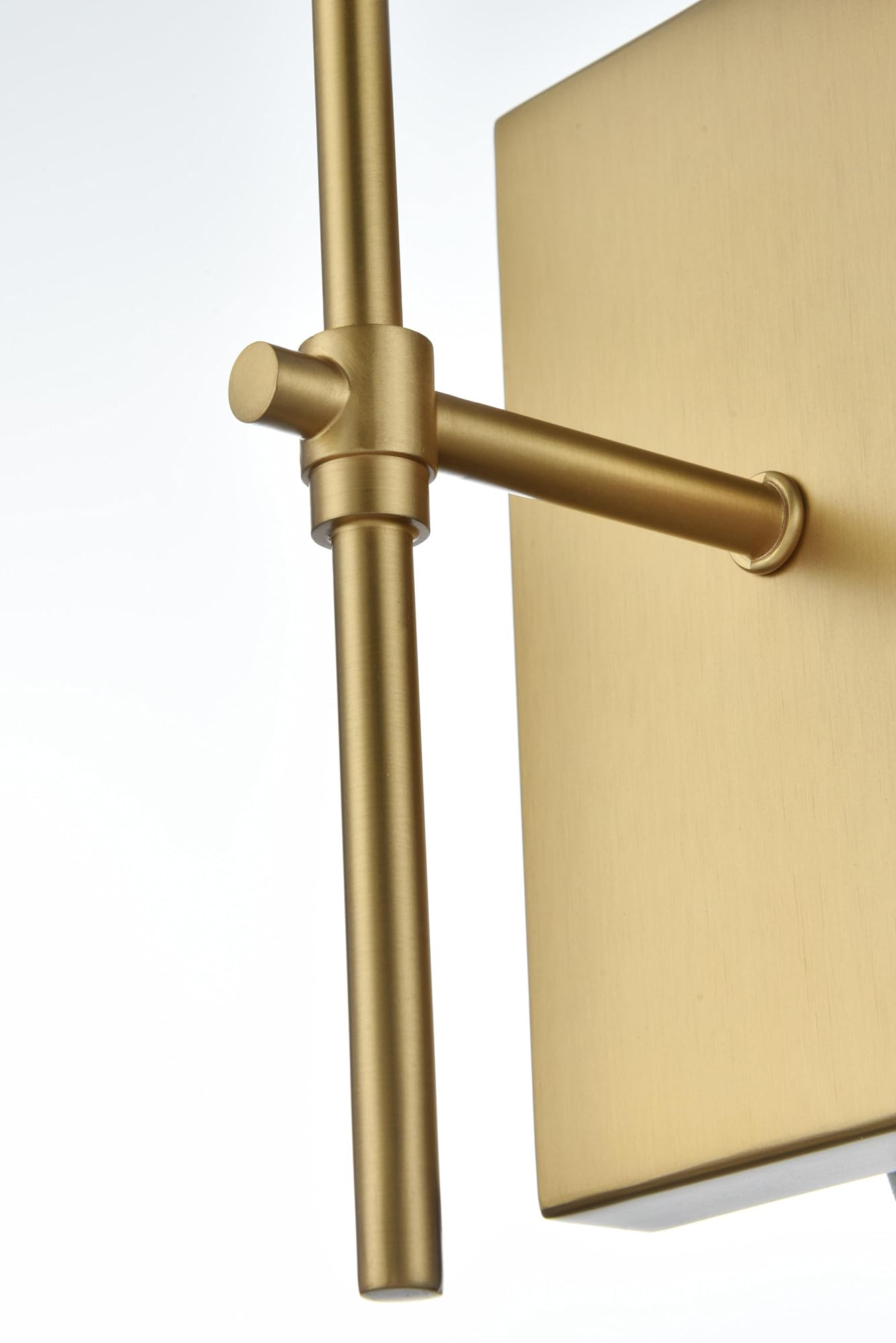 Living District Eclipse 1-Light Metal & Fabric Wall Sconce in Brass/Black