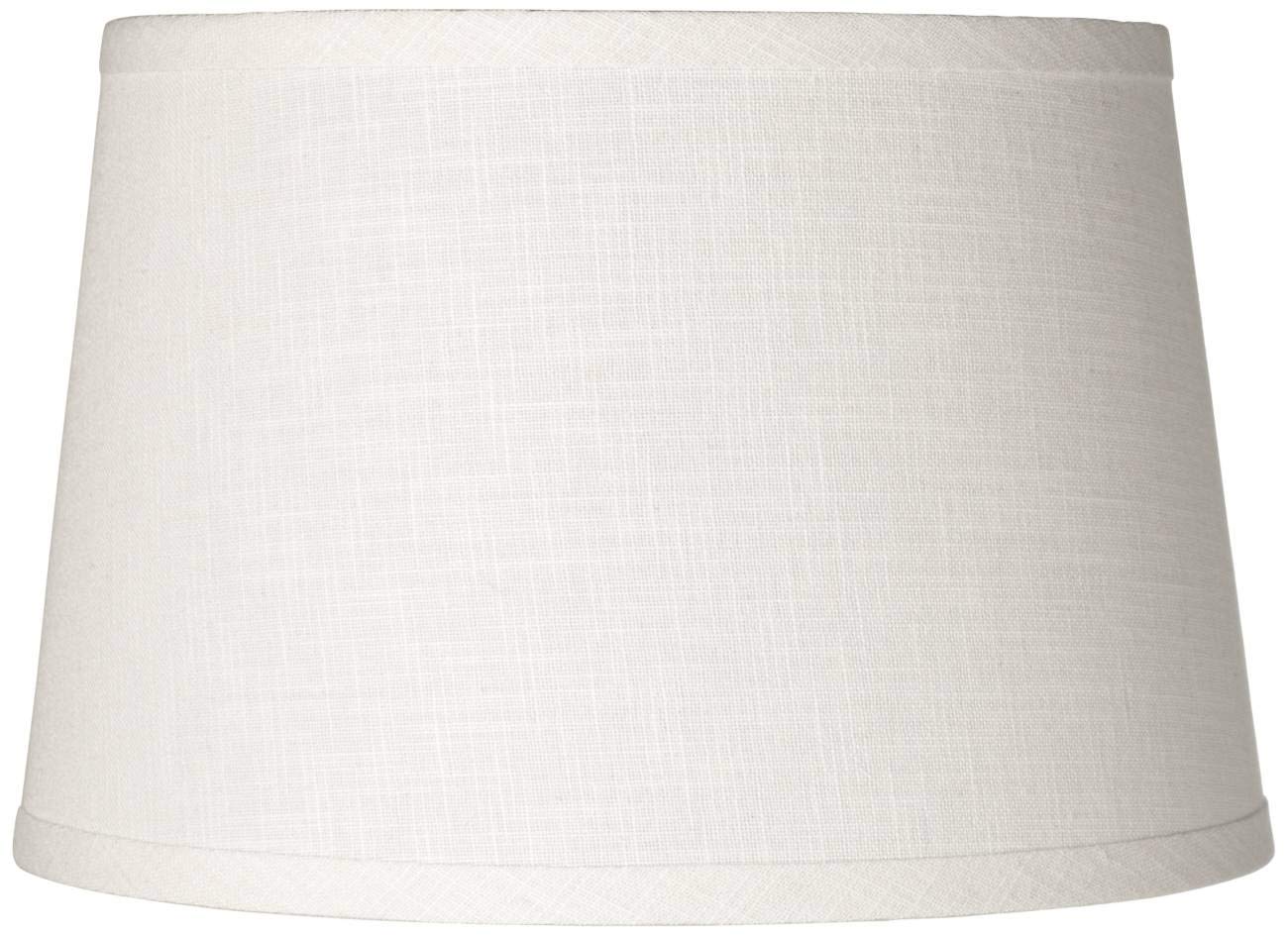 Set Of 2 White Small Hardback Drum Lamp Shades 10&quot; Top X 12&quot; Bottom X 8&quot; High (Spider) Replacement With Harp And Finial - Springcrest