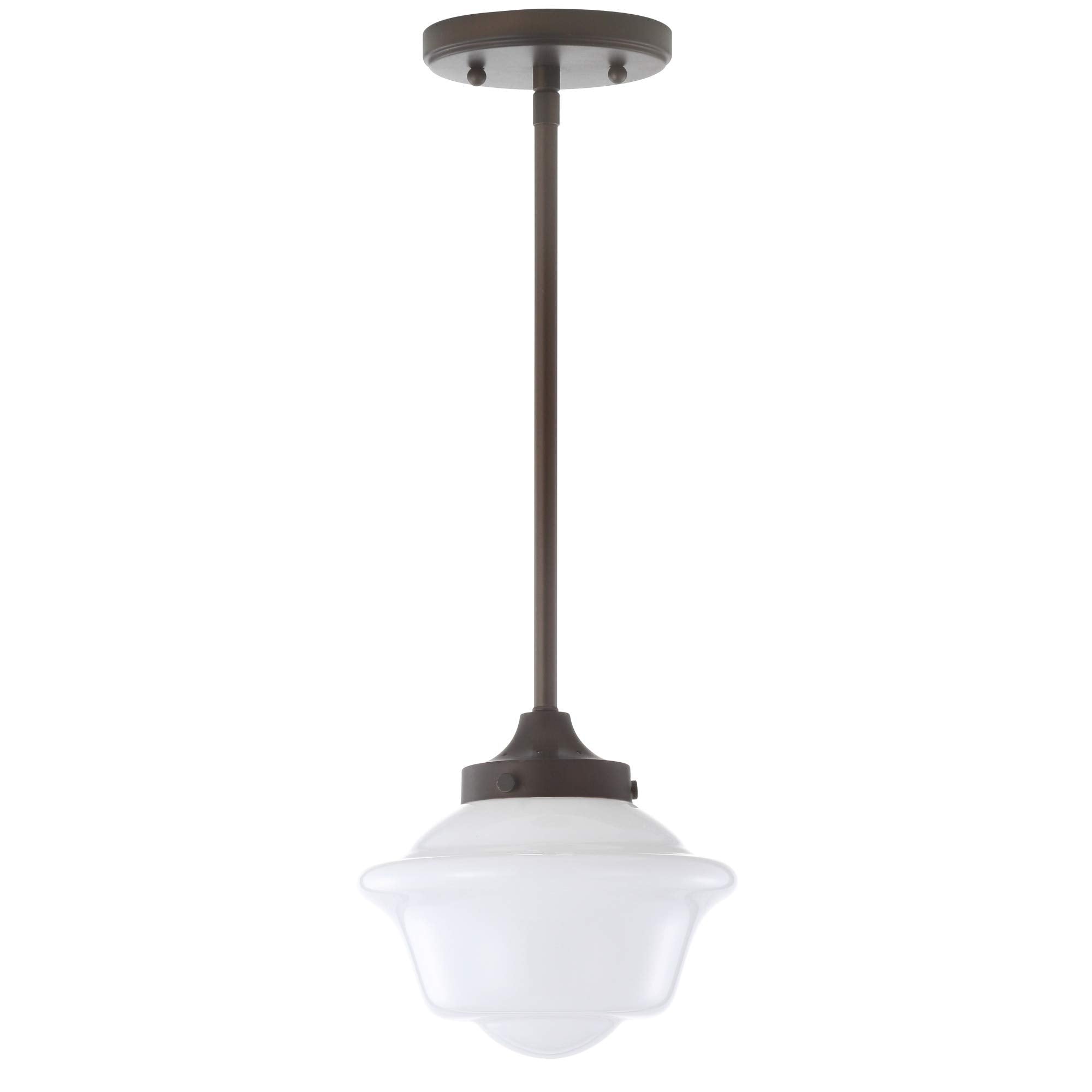 JONATHAN Y JYL3516C Kurtz 7.25" Adjustable Drop Metal/Glass LED Pendant Contemporary Transitional Dimmable Dining Room Living Room Kitchen Foyer Bedroom Hallway, Oil Rubbed Bronze