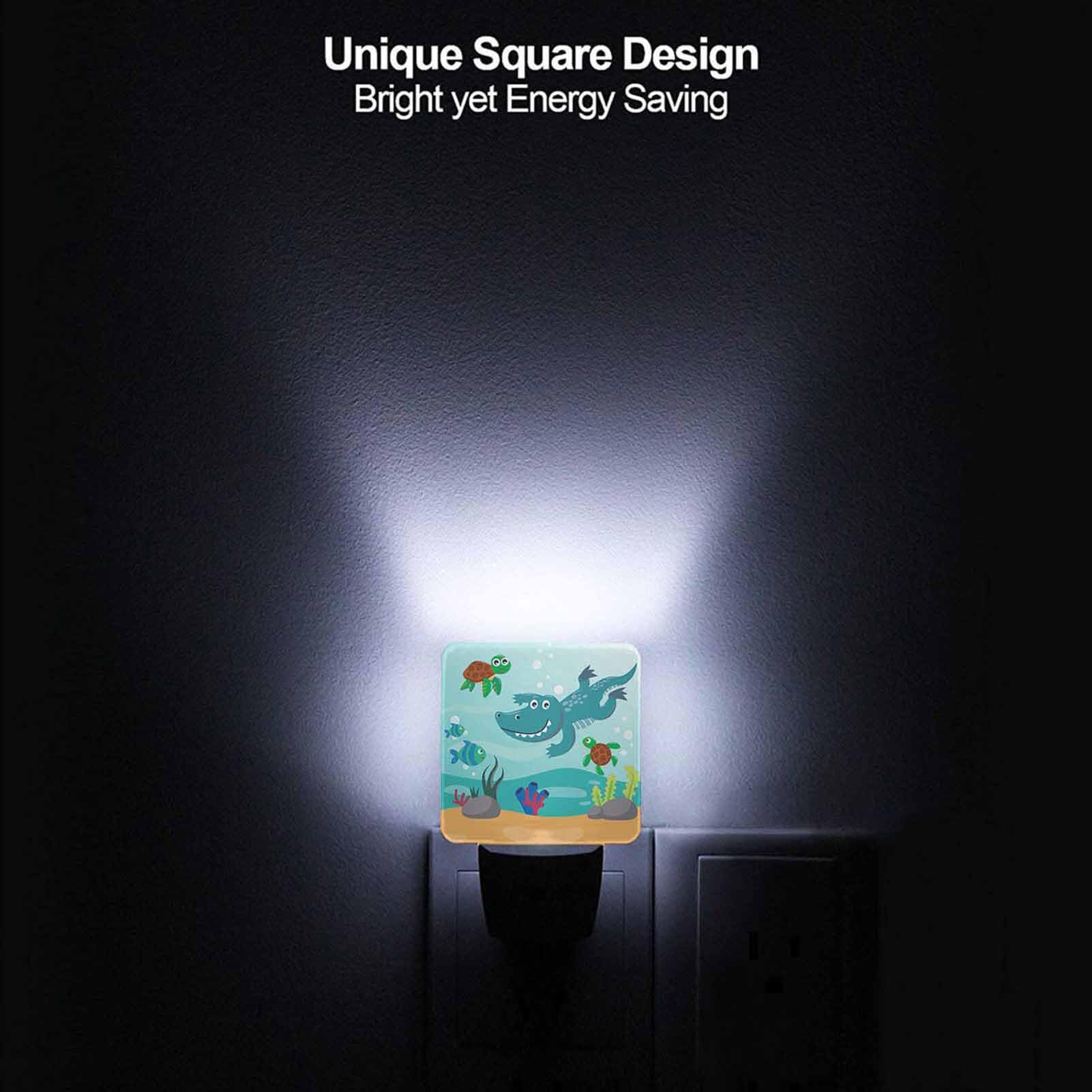 Led Night Light,Diving Funny Aligator Turtle Cartoon Led Night Light Plug Into Wall With Dusk To Dawn Light Sensor White Energy