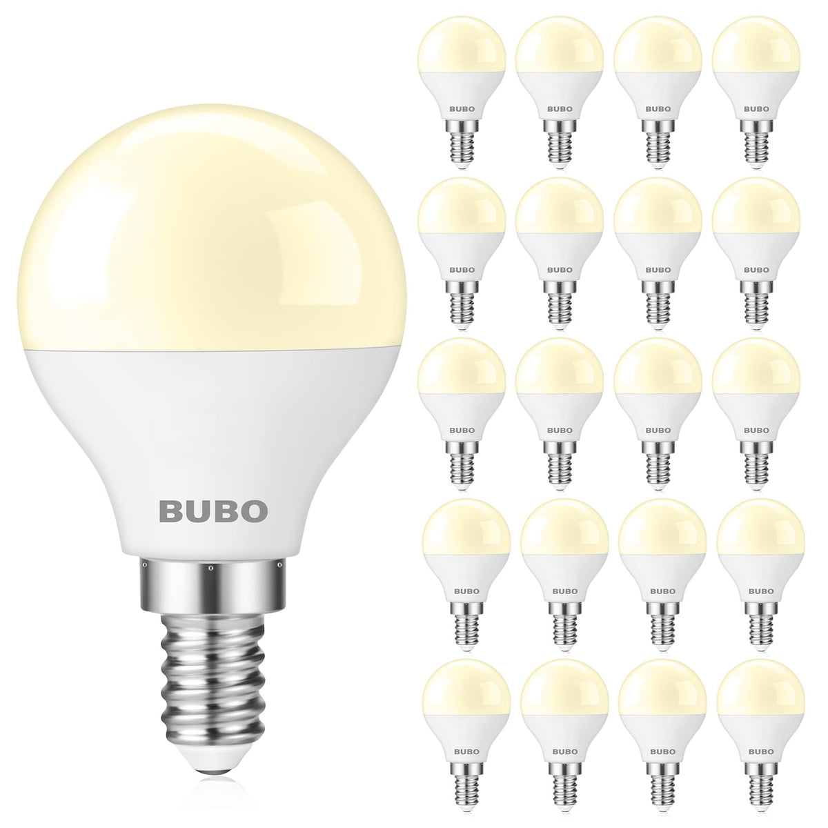 Bubo Ceiling Fan Light Bulbs 60 Watt Equivalent, E12 Led Bulb Soft White 2700K, 5.5W Small Base Led Light Bulbs, A15 Candelabra 