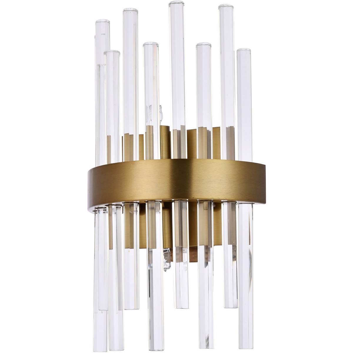 Elegant Lighting Gold & Clear Wall Sconce, Modern 2 Light Fixture With Royal Cut Crystal