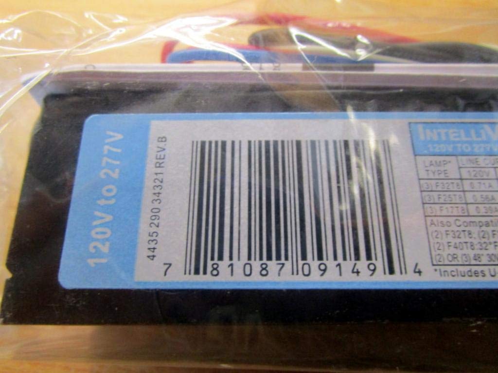 Philips Advance ICN-3P32-N Electronic Ballast for T8 Lamps, 120/277V, 1-Pack, Black
