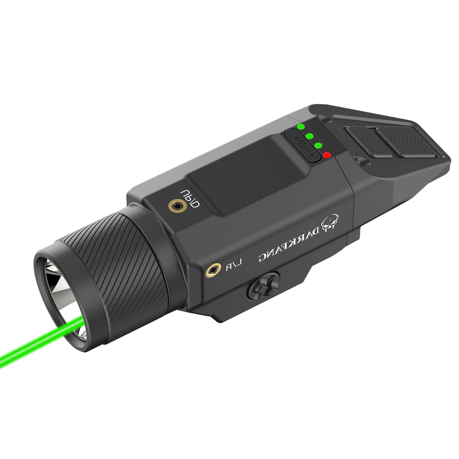 DARKFANG Compact Green Laser Light Combo 1500 Lumen for ShotLauncher/Sporting Equipment Light with Momentary/Strobe Function for 1913 Picatinny Rail