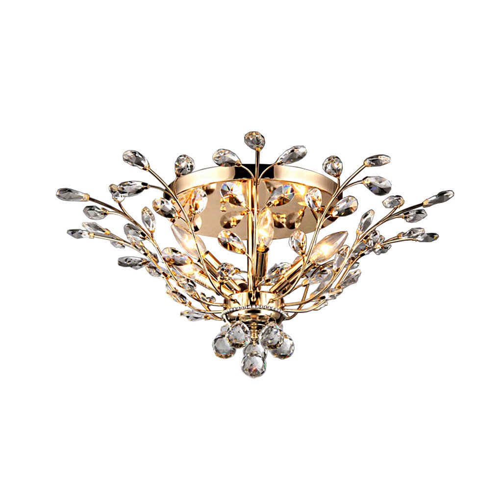 Whse of Tiffany Rl8024 Ava 6Light Gold 27inch Crystal Flush Mount