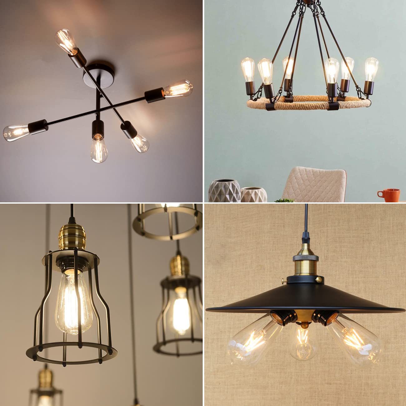 Lvwit St21 Led Filament Bulb 5W (40 Watt Equivalent) Dimmable 2700K Warm White Vintage Edison Light Bulbs E26 Medium Base 12 Pac