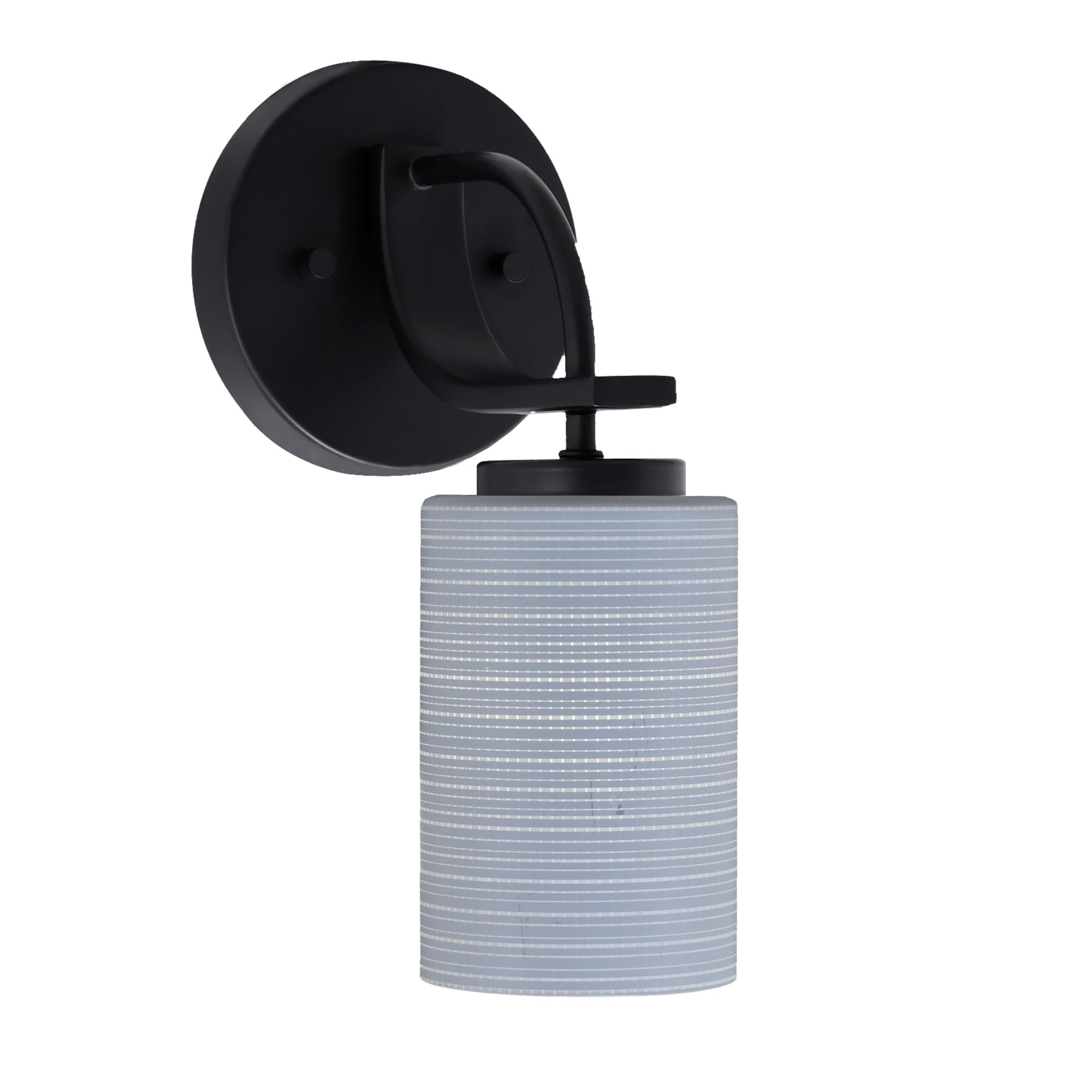 Cavella 1 Light Wall Sconce Shown In Matte Black Finish With 4" Gray Matrix Glass