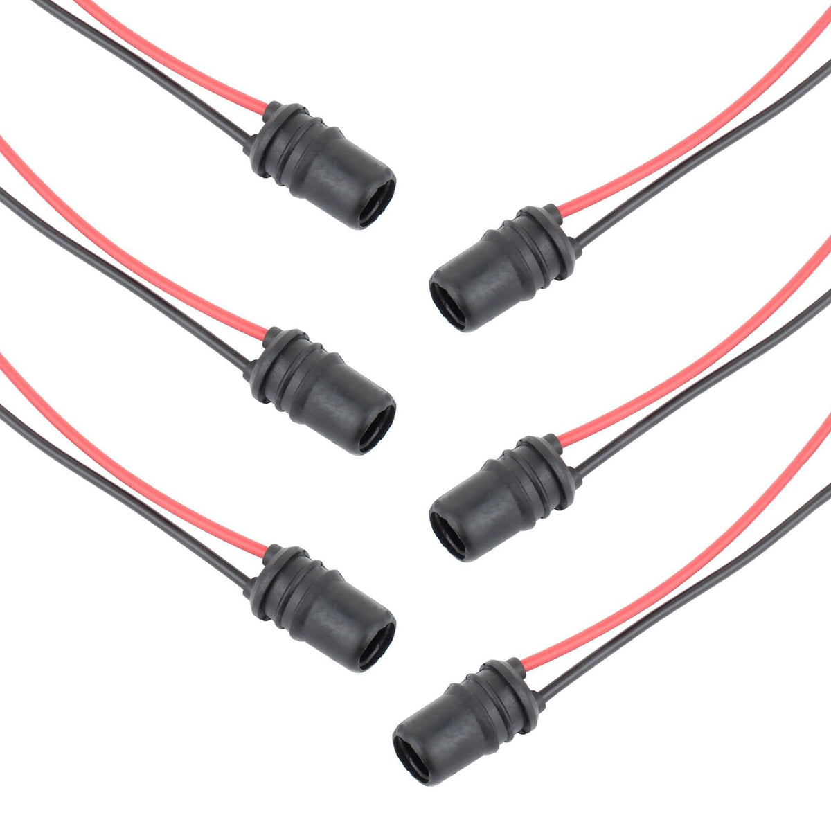Tomall T10 Socket Pre-Wired Connector For Light Bulbs 194 Female Plug (Pack Of 6)