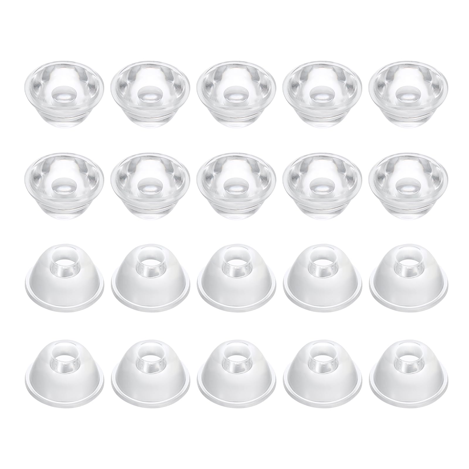 Patikil 120 Degree 20Mm High Power Led Lens, 20 Pcs Clear Acrylic Optical Pmma Smooth Surface Lenses For 1W Led Light Lamp Bulb 