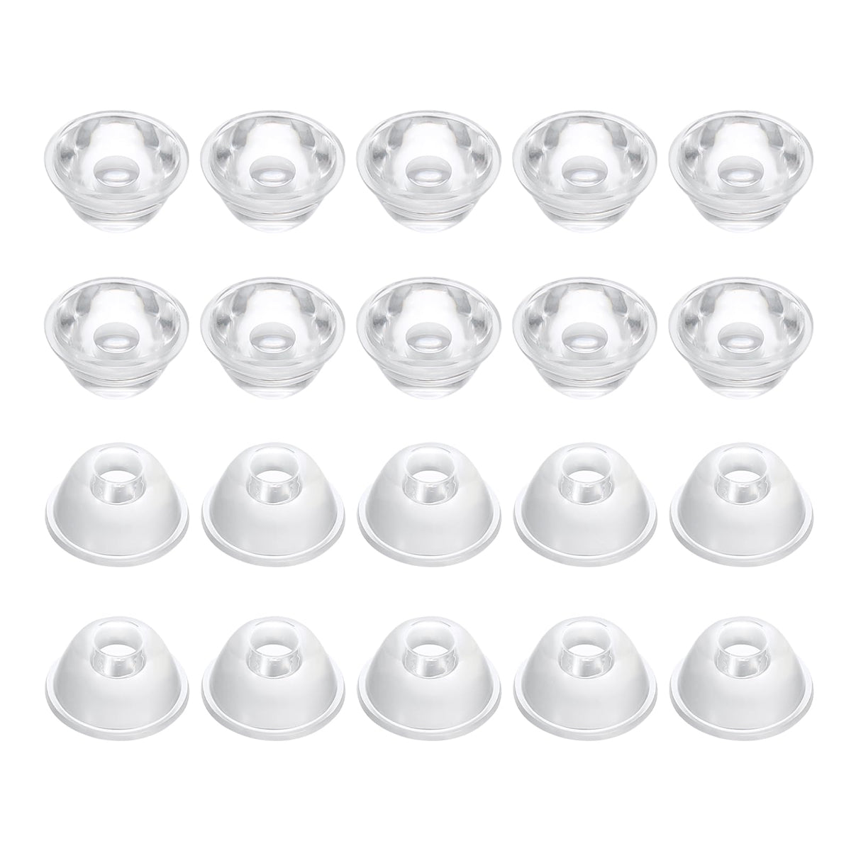 Patikil 120 Degree 20Mm High Power Led Lens, 20 Pcs Clear Acrylic Optical Pmma Smooth Surface Lenses For 1W Led Light Lamp Bulb 