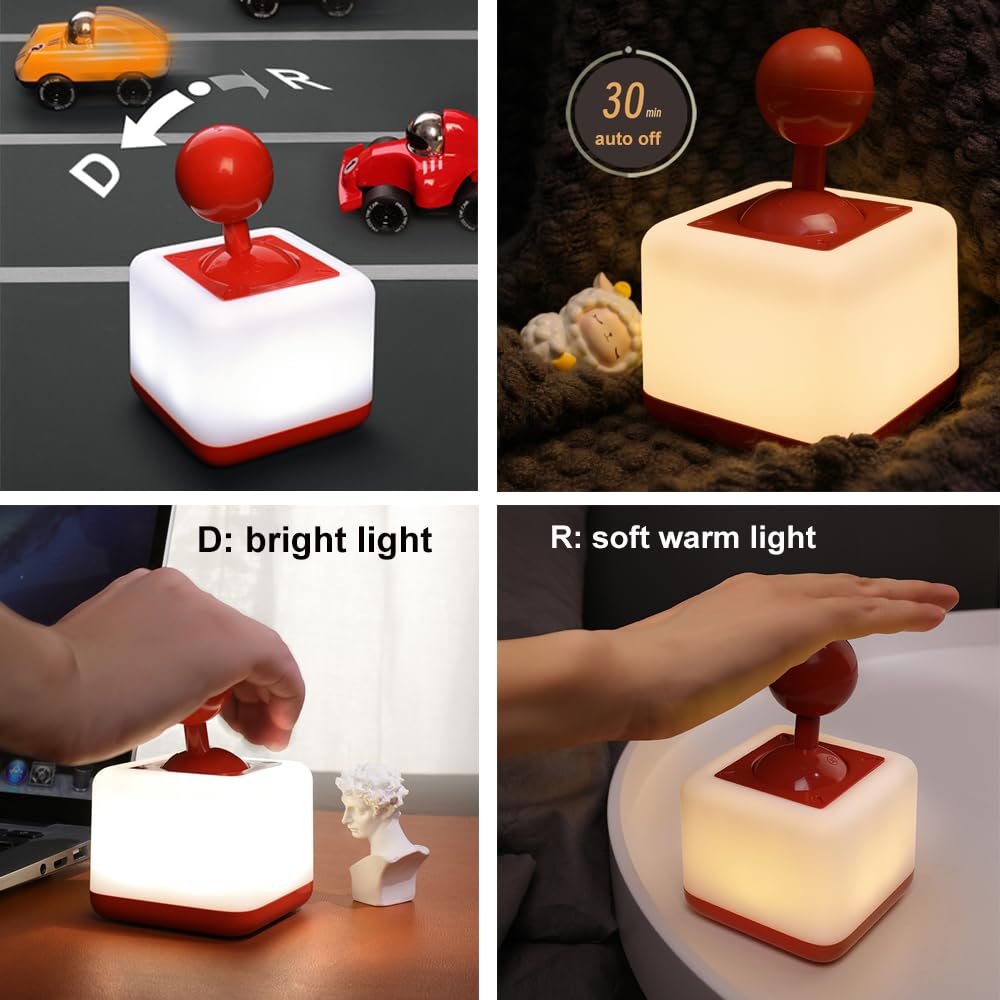 ipalmay Nursery Night Light, USB Rechargeable, Toggle Switch, 2 Light Modes, Plastic, Yellow, Model PM108