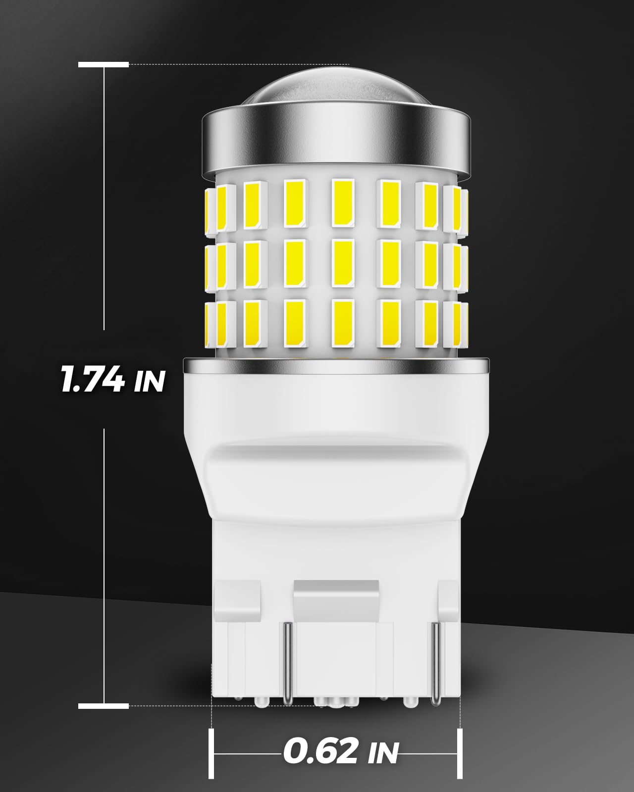Torchbeam LED Turn Signal Light Bulbs, Amber, 7443/7440, Aluminum, Projector Replacement for Parking Front Rear