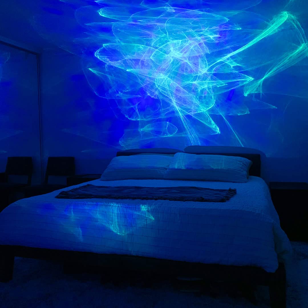 BlissLights Ark Lite LED Aurora Projector - Green/Blue Laser Nebula Mood Lamp, Model 900-00048_A, Charcoal Housing