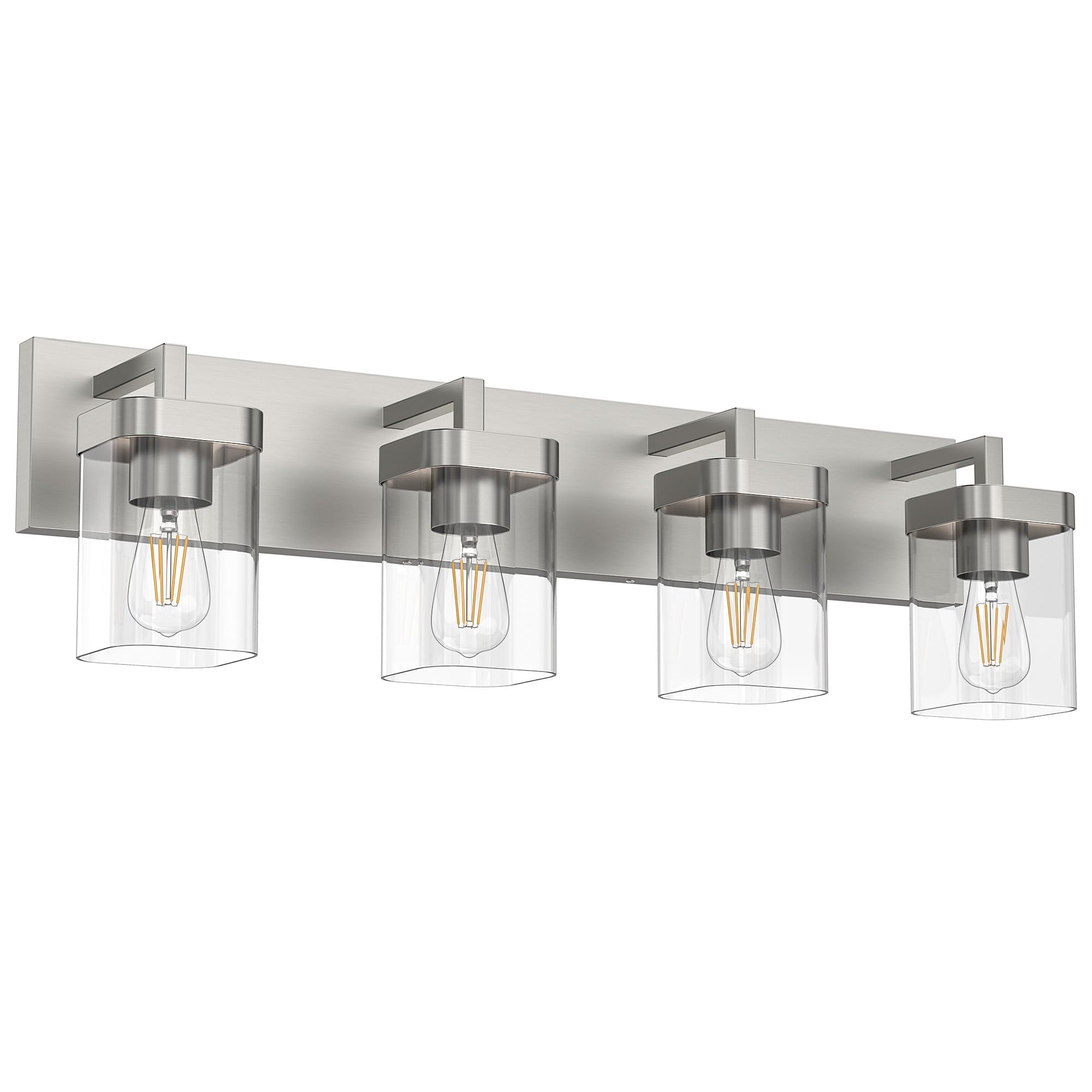 Danshinro 4-Light Bathroom Light Fixtures, Brushed Nickel Vanity Lights For Bathroom, Kitchen, Living Room, Modern Bathroom Vani