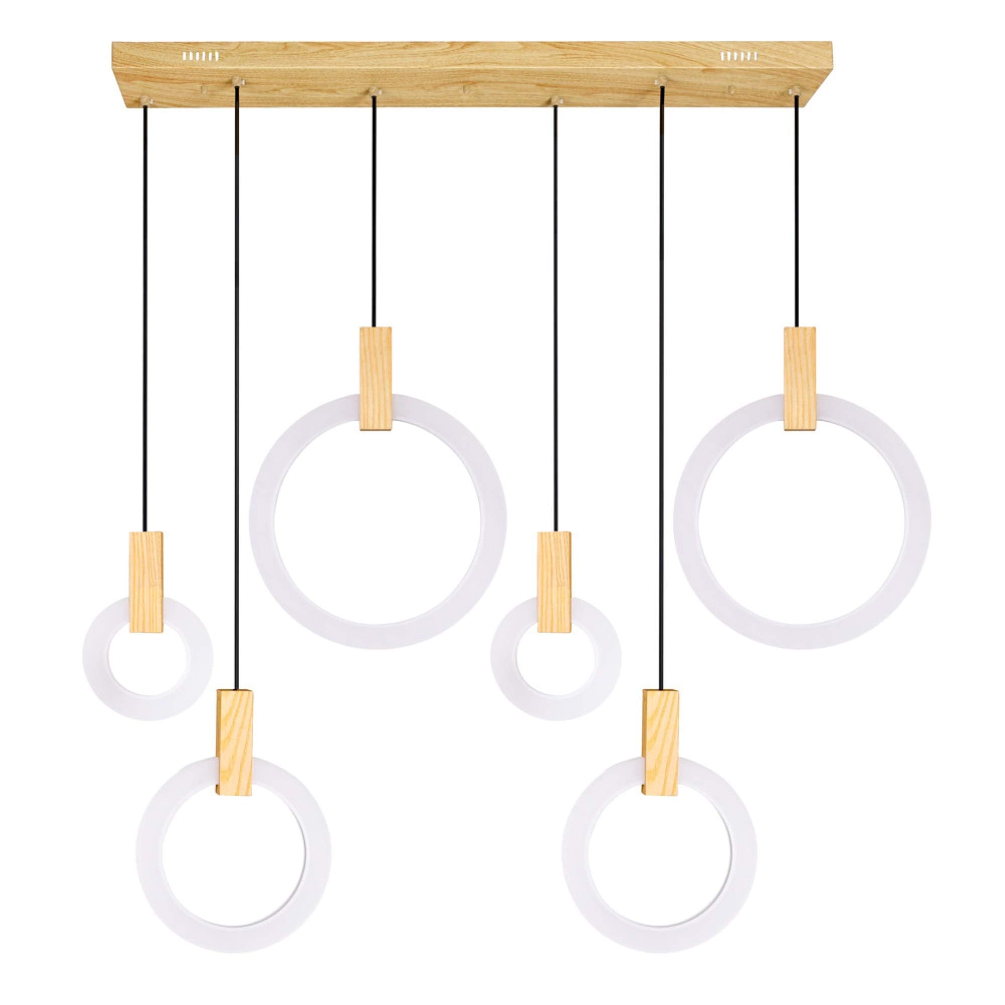 CWI Lighting Anello 52 Metal LED Island/Pool Table Chandelier in White Oak