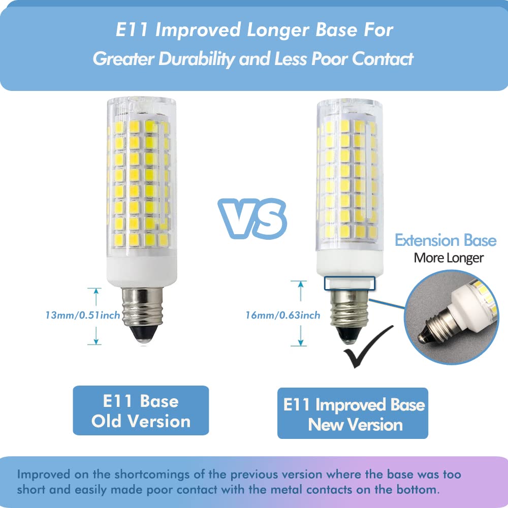 Zssxoled E11 Led Bulb 7W Dimmable E11 Mini Candelabra Base 75W Halogen Equivalent, T3/T4 Jd E11 Led Light Bulb For Chandelier Ca