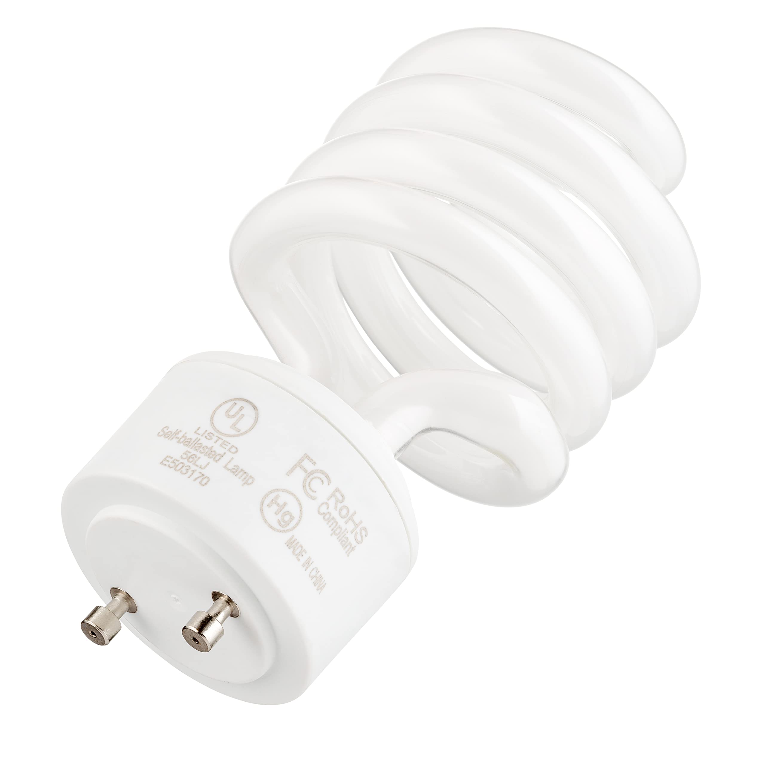 Kor (Pack Of 4) 23 Watt Mini Spiral - Gu24 Base - (100W Equivalent) - T2 Mini-Twist - Cfl Light Bulb (Soft White (2700K))