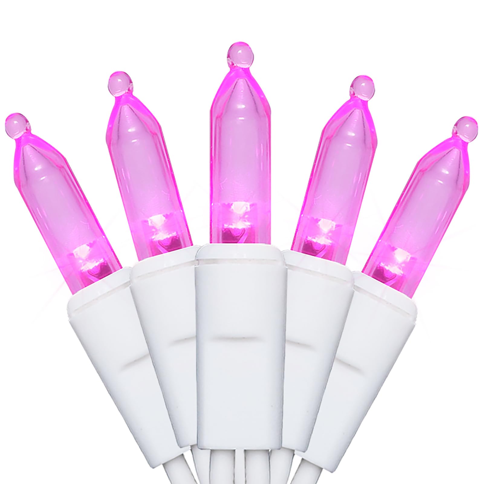 Multi-Sparking Pink Christmas Lights (11 Feet, 35 Count) - Mini Pink Christmas Tree Lights White Wire, Led Christmas Lights For Valentines Day Outdoor Christmas Decorations