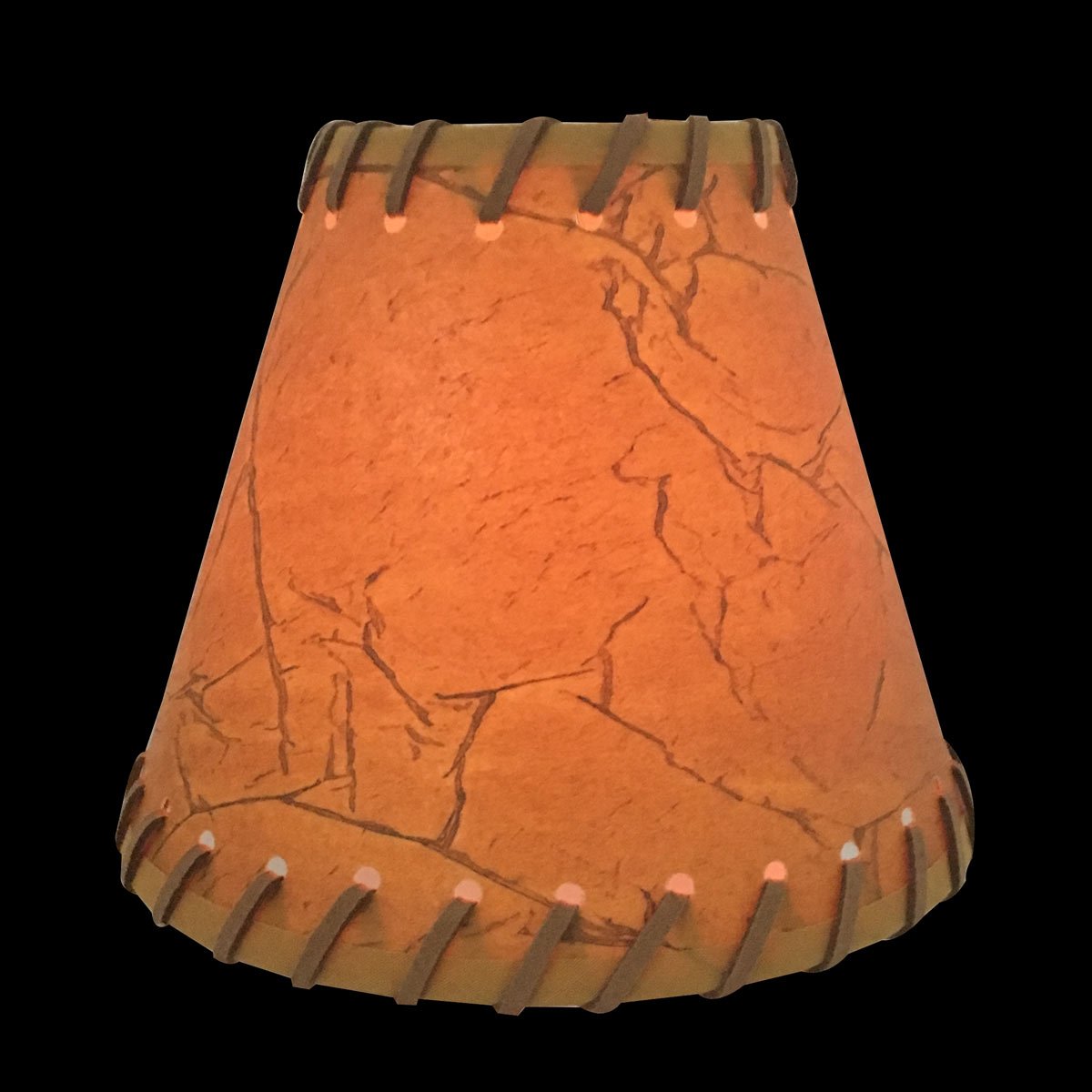 Royal Designs, Inc. Round Faux Leather Chandelier Shade CS-970-6, Dark Brown, 3" x 6" x 5"