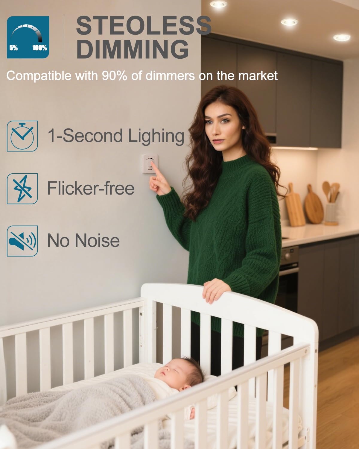 Lightdot 12W Dimmable LED Downlight 3CCT Selectable Gold, 6 Inch, Fixed 24 Pack, Model LRC-03G