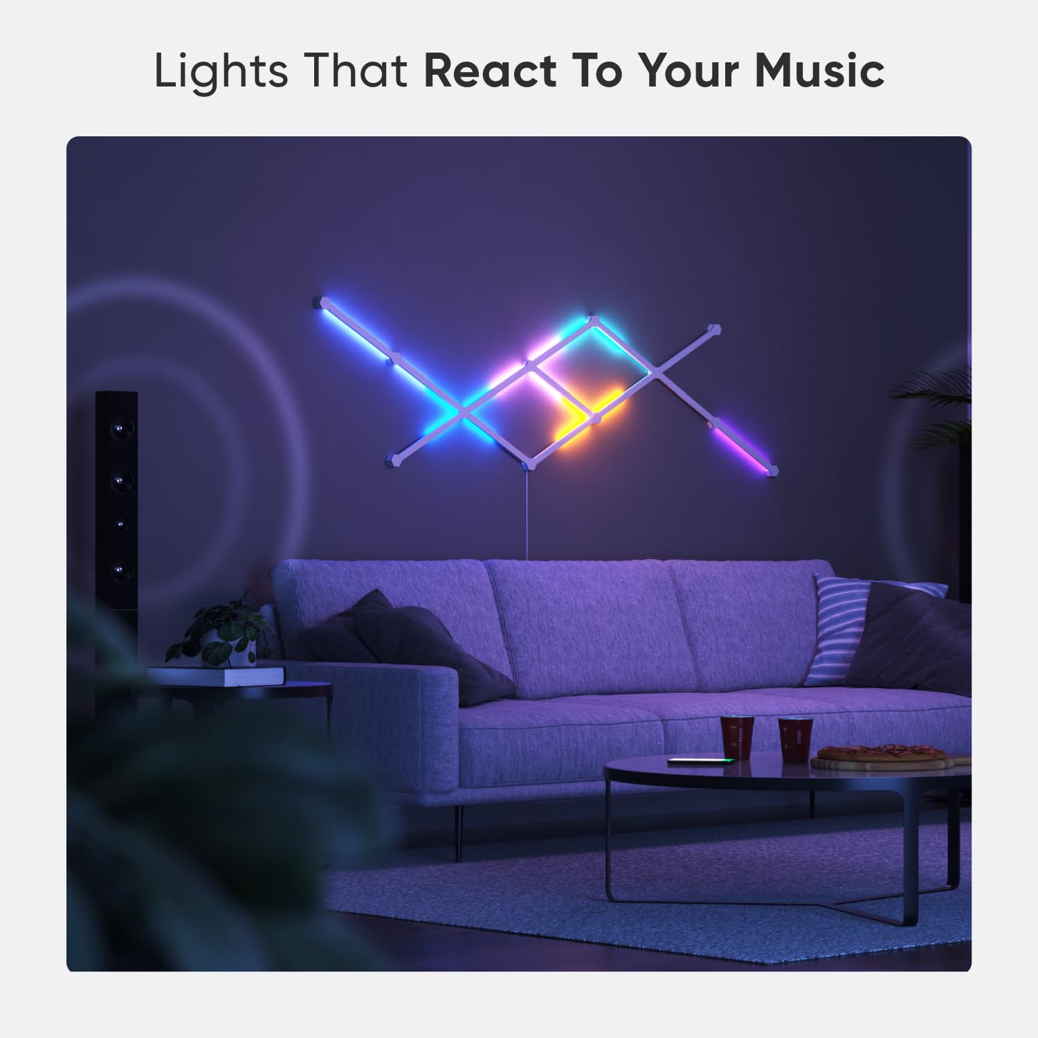Nanoleaf Lines Smart Led Wall Lights, Music & Screen Sync Rgbw Light Bar With 16M+ Color, Wifi Wall Lights Work With Alexa & Goo
