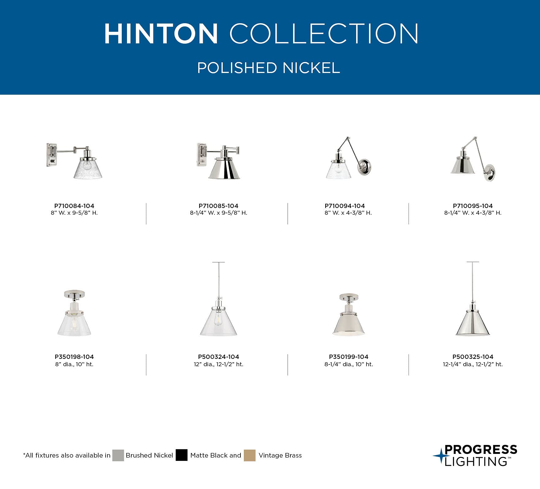 Progress Lighting P350199-104 Transitional One Light Flush Mount From Hinton Collection In Polished Nickel Finish,