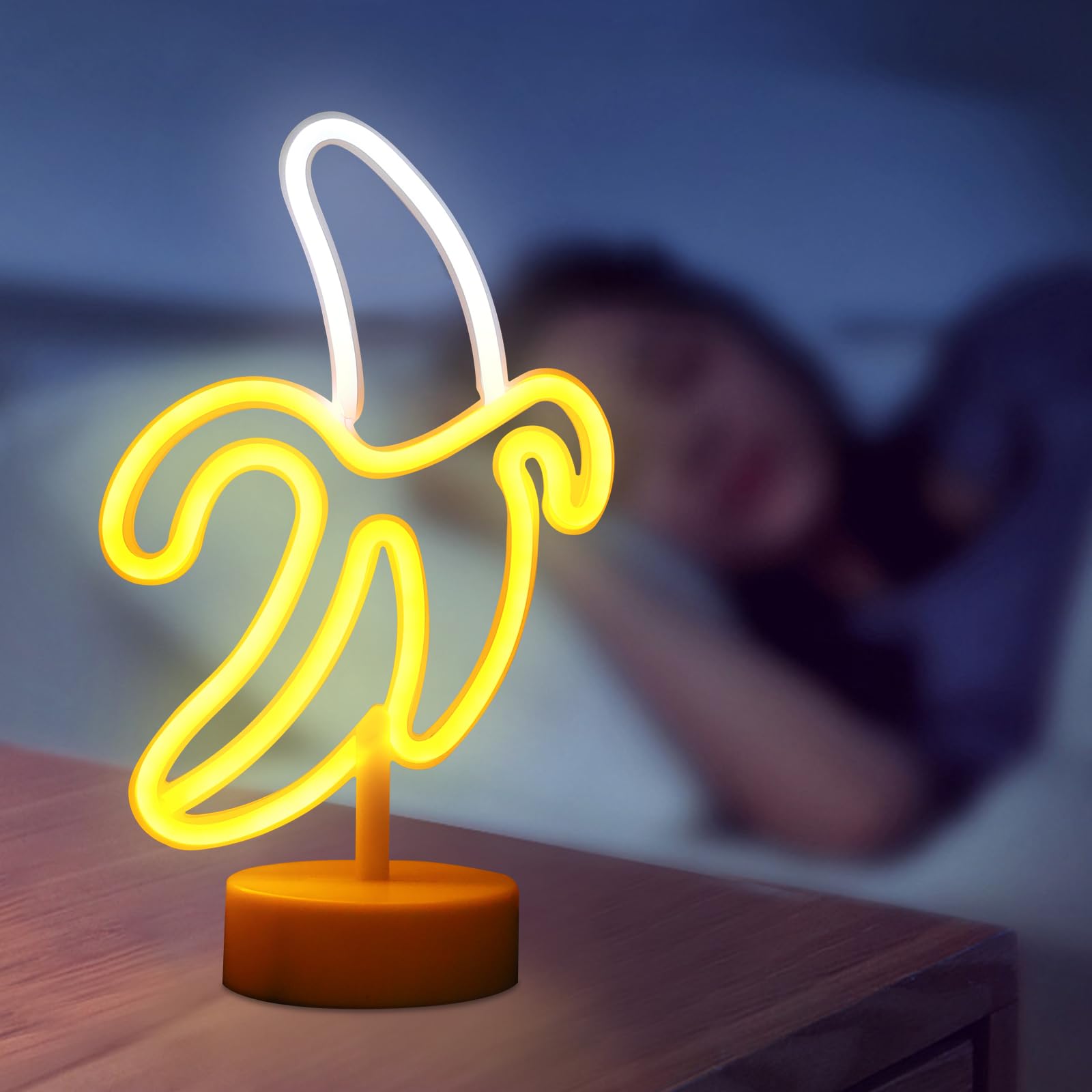 Enuoli Banana Neon Sign, Led Light Banana Neon Sign Decoration Art Lamp For Bedroom Kids Room Christmas Birthday Wedding Party,