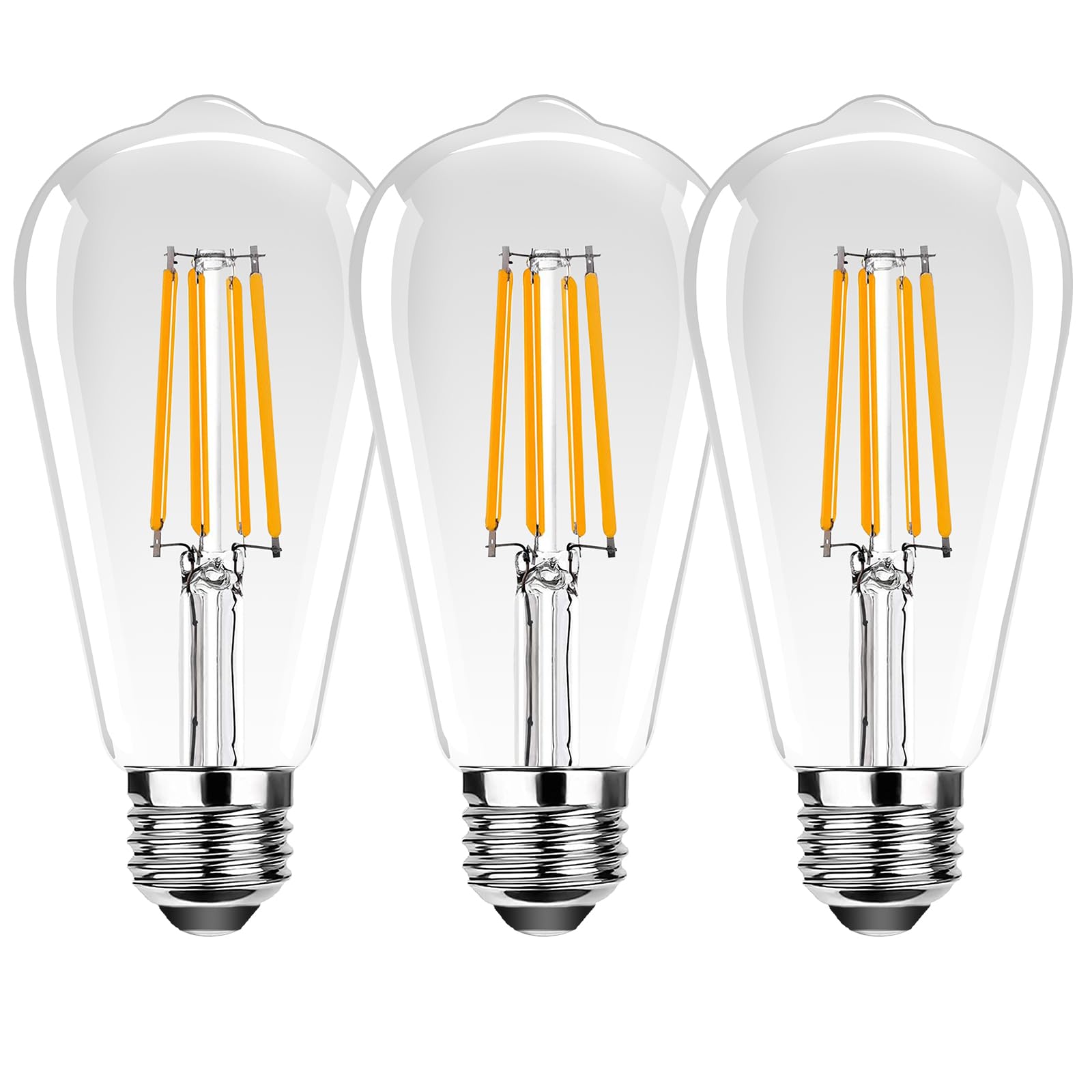Procrus St19 Vintage Led Edison Light Bulbs E26 Led Bulb 25W Equivalent St64 Vintage Led Filament Bulbs 2.5W Warm White 2500K 250Lm Clear Glass Non-Dimmable 3 Pack
