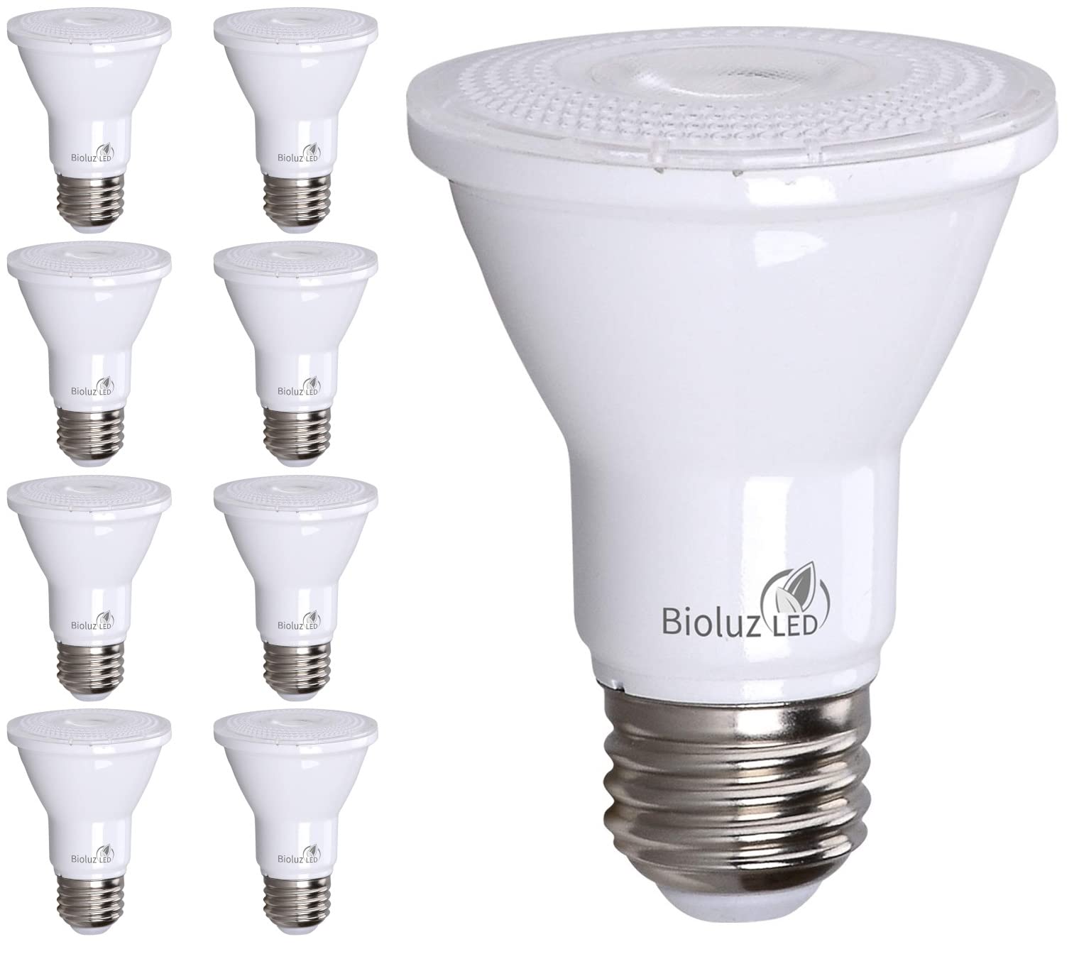 Bioluz LED PAR20 Bulbs 3000K Soft White Dimmable 5.5W = 75W Replacement E26 Base 8-Pack