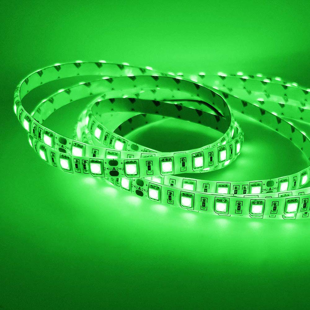 Velain 12V LED Strip Light, 16.4ft Waterproof Flexible Rope Light, 300 LEDs SMD5050, Green