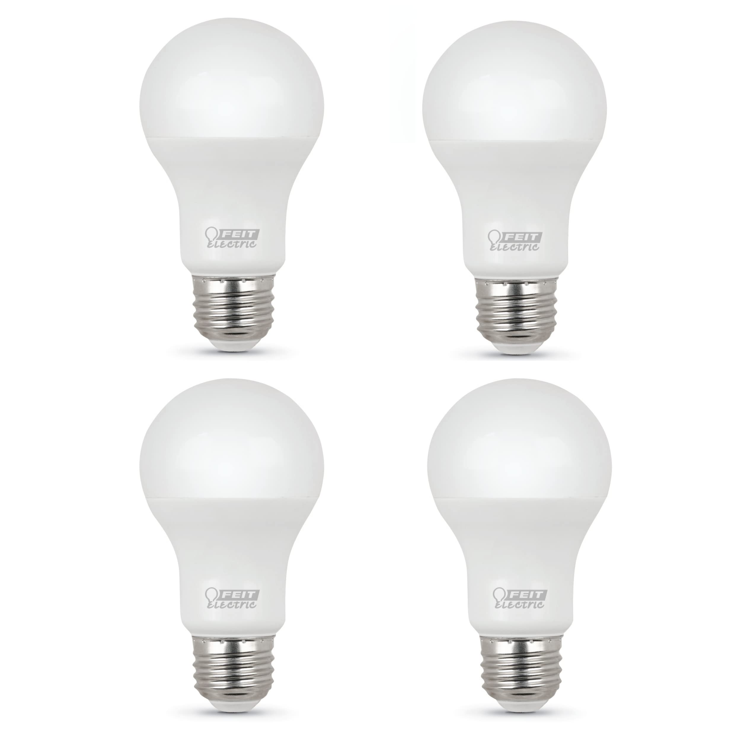Feit Electric A19 Led Light Bulbs, 60W Equivalent, Non-Dimmable, 800 Lumens, 4 Pack, 2700K Soft White, E26 Base, 