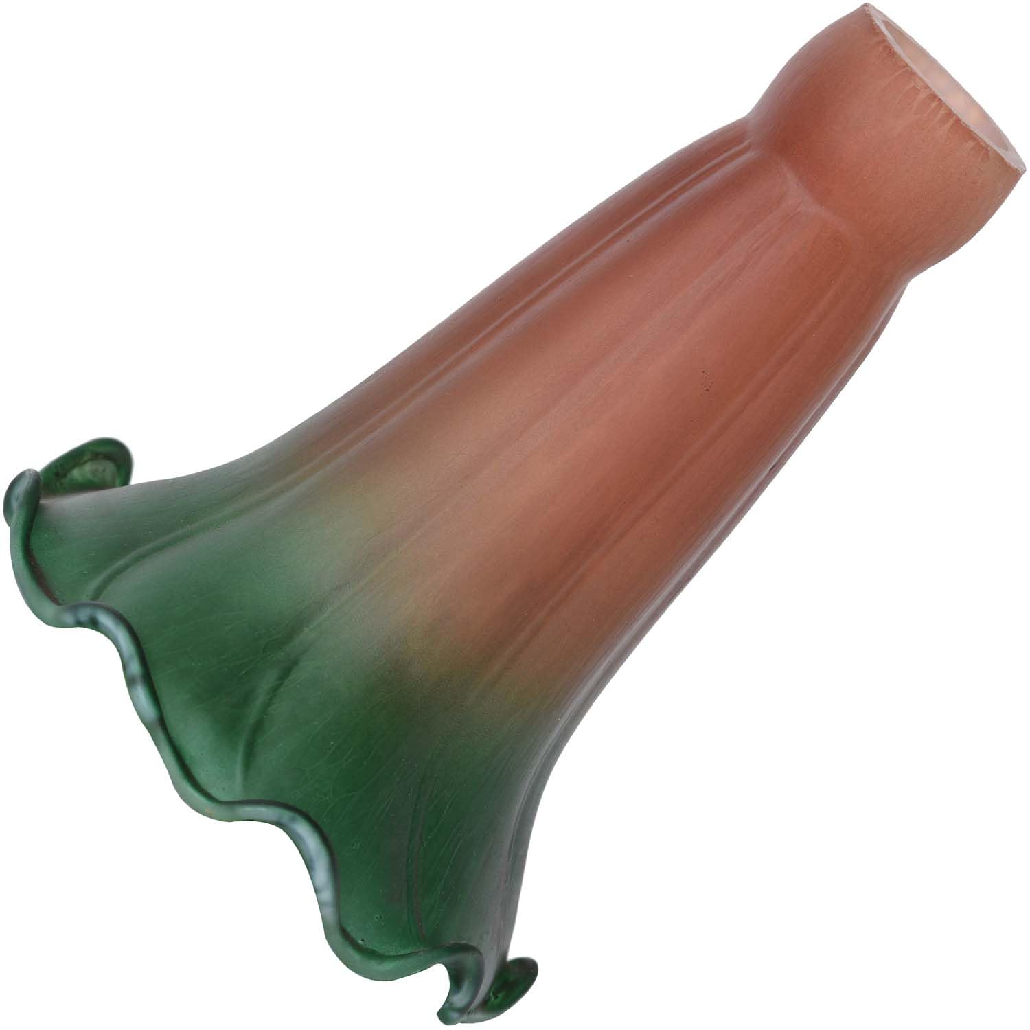 Bieye LS103S Lily Flower Blown Glass Lampshade (Amber Green, Opening I.D. 0.87 x O.D. 1)