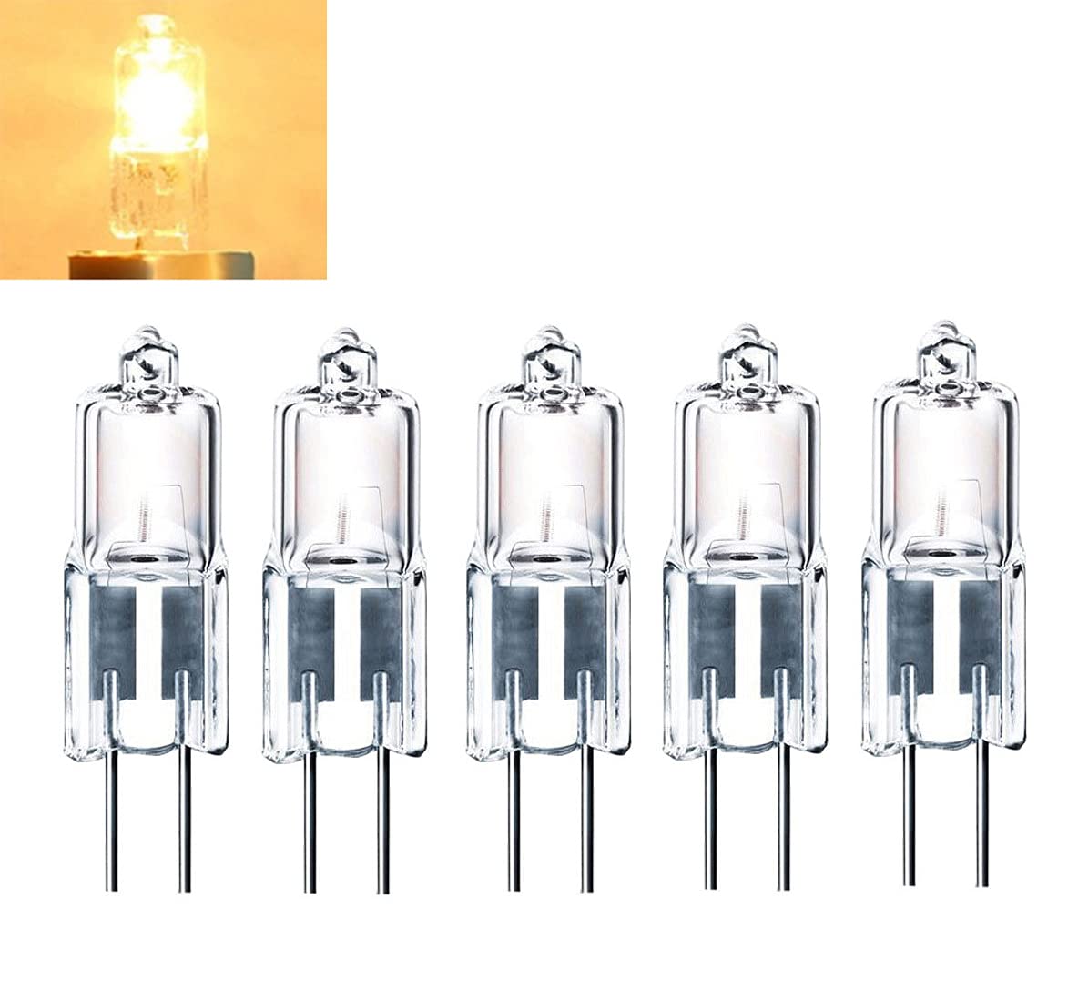 10Pcs G4 Halogen Light Bulb 5W T3 Jc Type Clear 12V Ac/Dc Bi-Pin Bulb For Landscape Lighting,Accent Track Under Cabinet Puck Lig