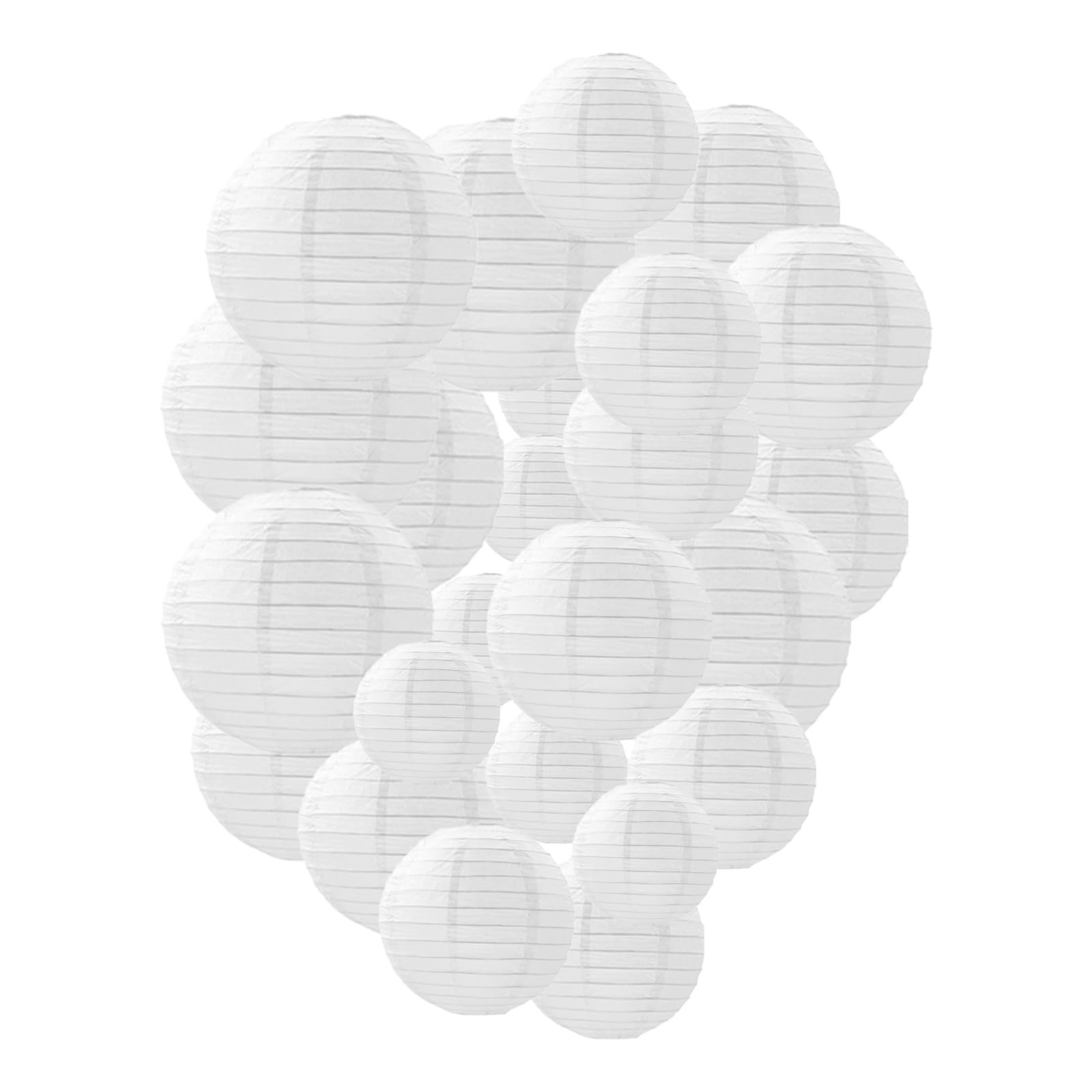 Tim&Lin White Paper Lanterns - 12 Pcs Decorative Round Hanging Lanterns For Weddings, Showers, Engagements, Birthdays
