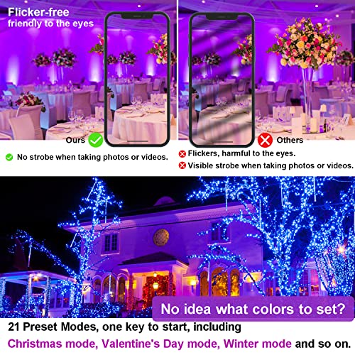 Neliwo LED Flood Light 800W Equivalent Bluetooth RGB Spot Light 4-Pack, IP66 Waterproof, Smart Control, Warm White 2700K