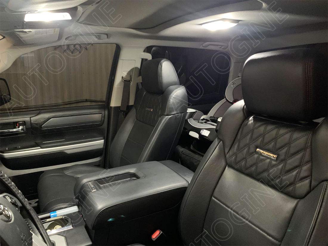 AUTOGINE Super Bright 6000K Xenon White LED Interior Light Bulbs Kit for 2007-2021 Toyota Tundra + Install Tool