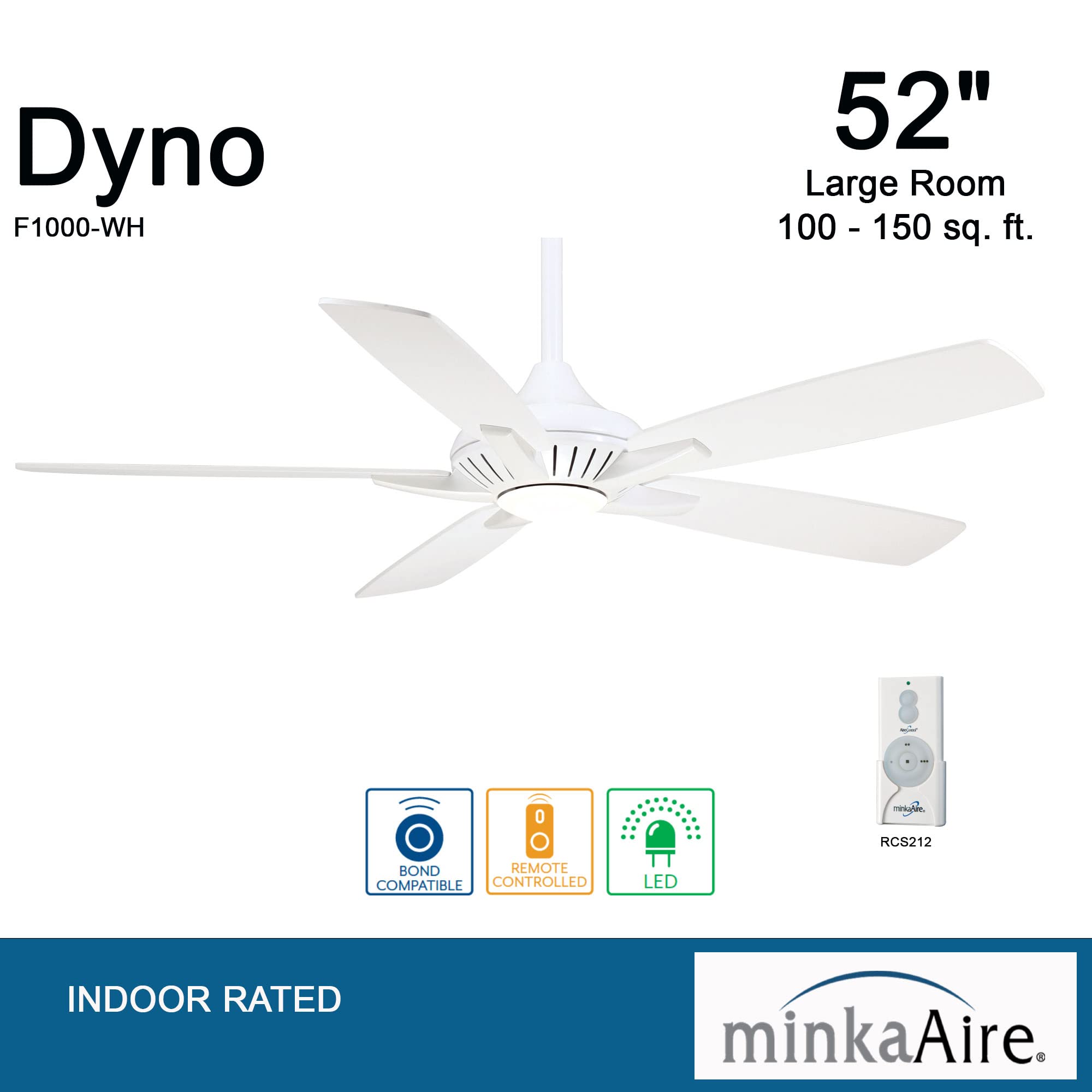 Minka-Aire F1000-Wh, Dyno, 52'' Ceiling Fan, White