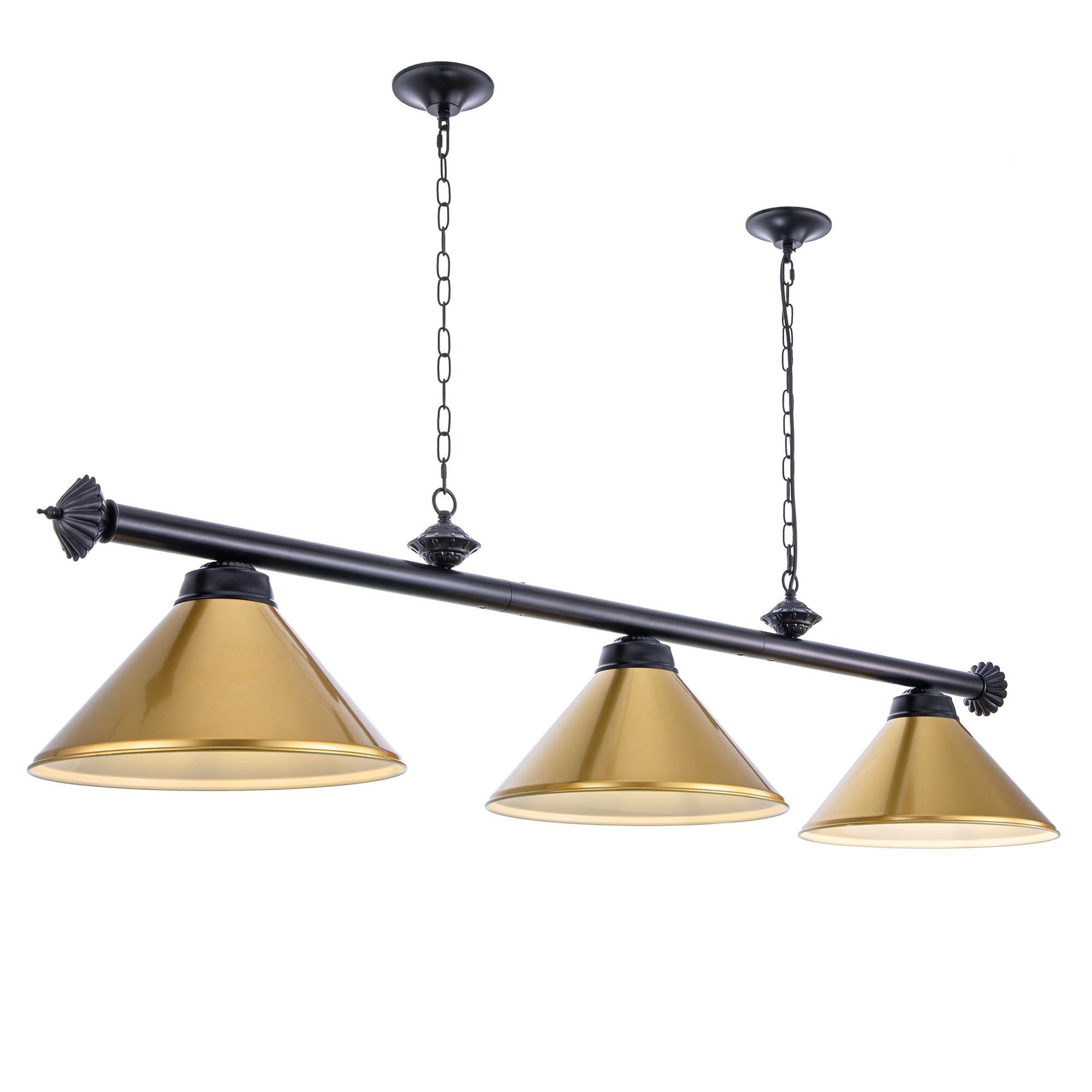 Wellmet 3 Light Pool Table Light, Billiard Lighting With Metal Lamp Shades Modern Kitchen Island Light Hanging Light Fixture For