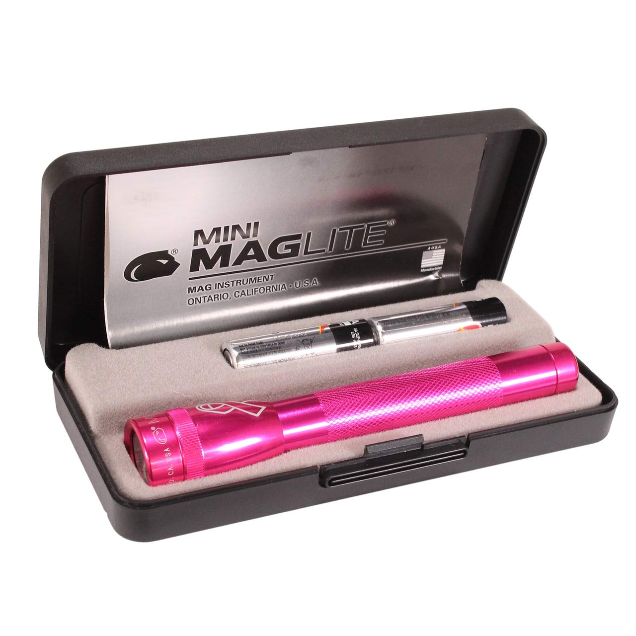 Maglite, Mini-Mag Flashlight, Aa Box, Nbcf Pink