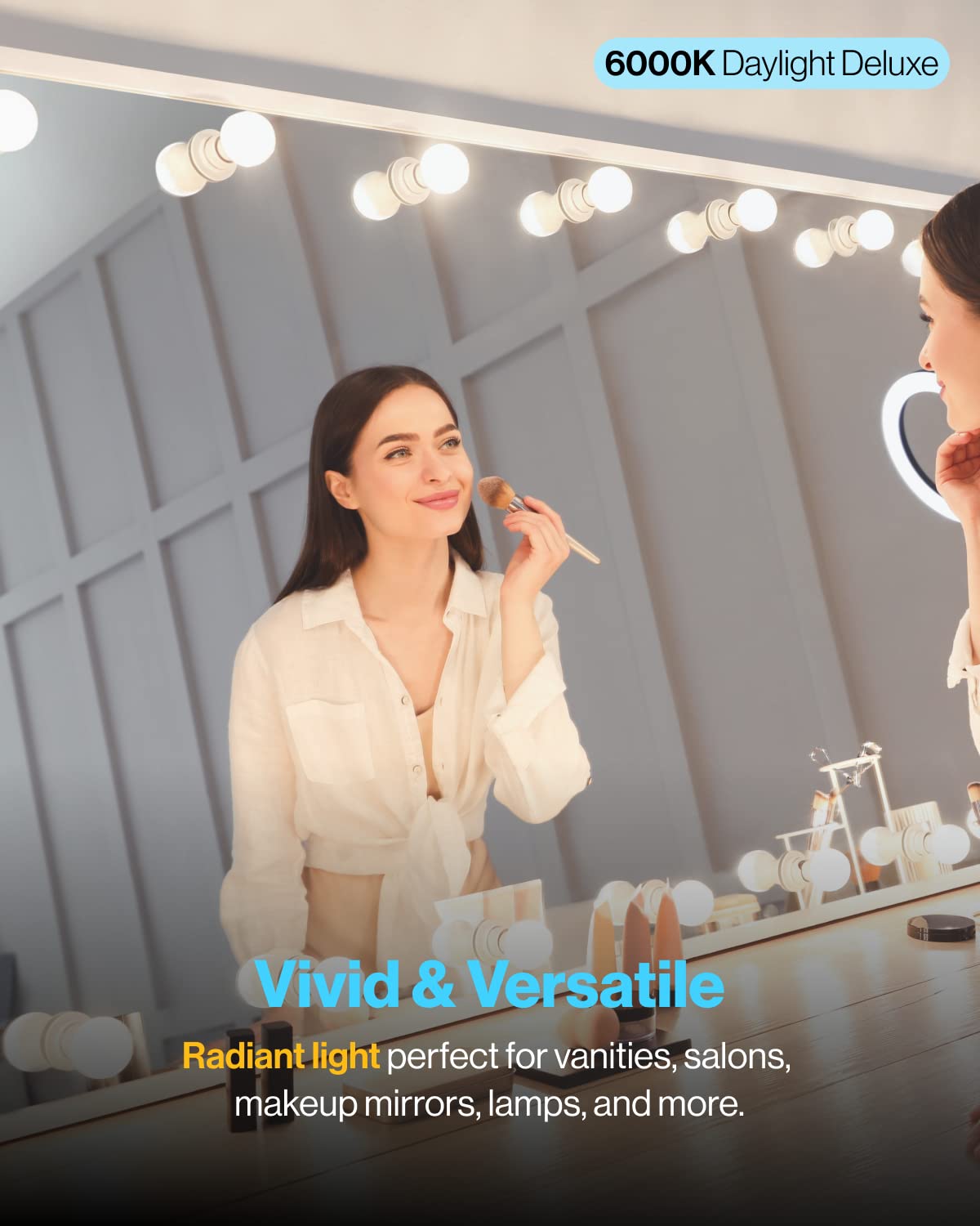 Sunco Lighting 10 Pack Vanity Globe Light Bulbs G25 Led For Bathroom Mirror 40W Equivalent 6W, 6000K Daylight Deluxe, Dimmable, 450 Lm, E26 Base, Round Frosted Decorative Bulb, Ul