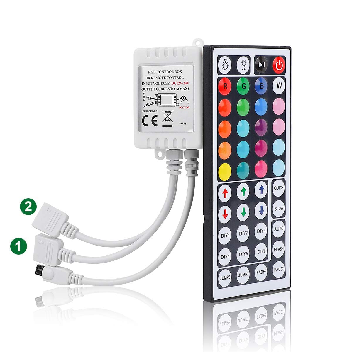 Supernight Rgb Light Strip Remote Controller, 2-In-1 4 Pin Dimming Dimmer Brightness Flash Mode Control Options For Led Tape Lig
