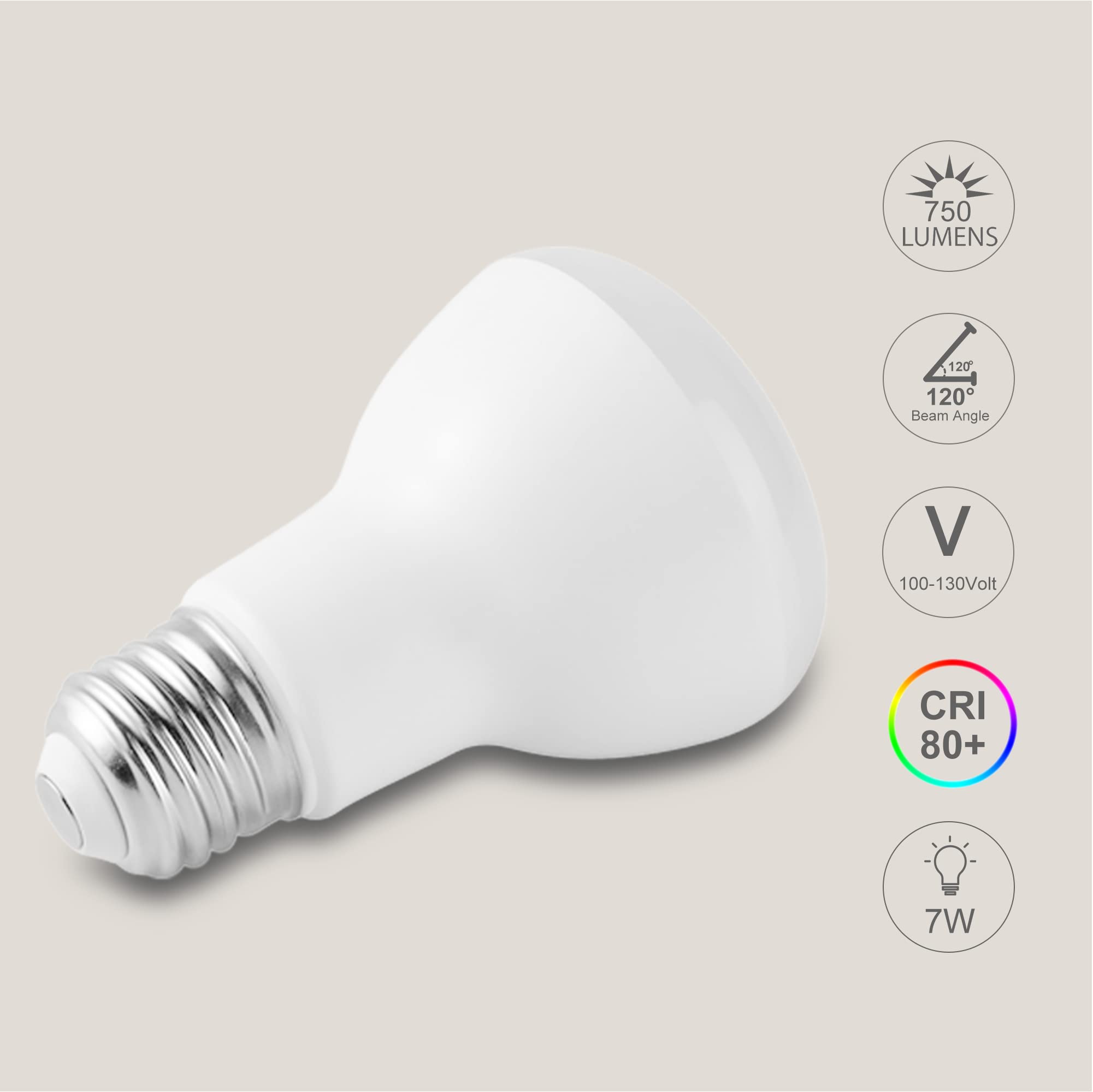 Ftl 12-Pack Br20 Led Bulb 5000K Daylight White Dimmable Flood Light Bulbs 7W 750Lm 50W 60W Equivalent E26 Indoor Recessed Can Light Bulbs For Ceiling Lighting