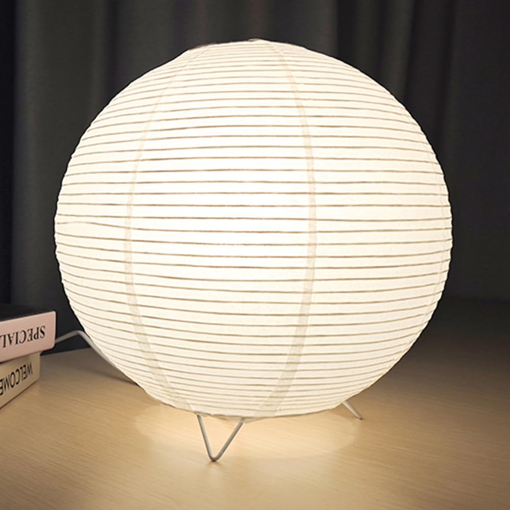 Yy Yearchy Table Lamp Paper Lamp Standing Lamps With Rice Paper Shade For Bedroom Livingroom (Ball 2 Pack)