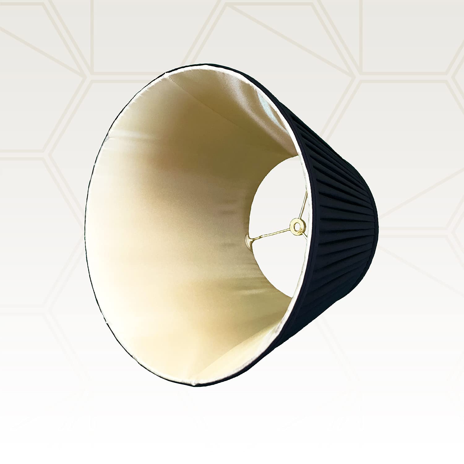 Royal Designs, Inc Deep Empire Side Pleated Basic Lamp Shade, Black With Gold, 10 X 16 X 12.5 (Bs-729-16Blkgl)