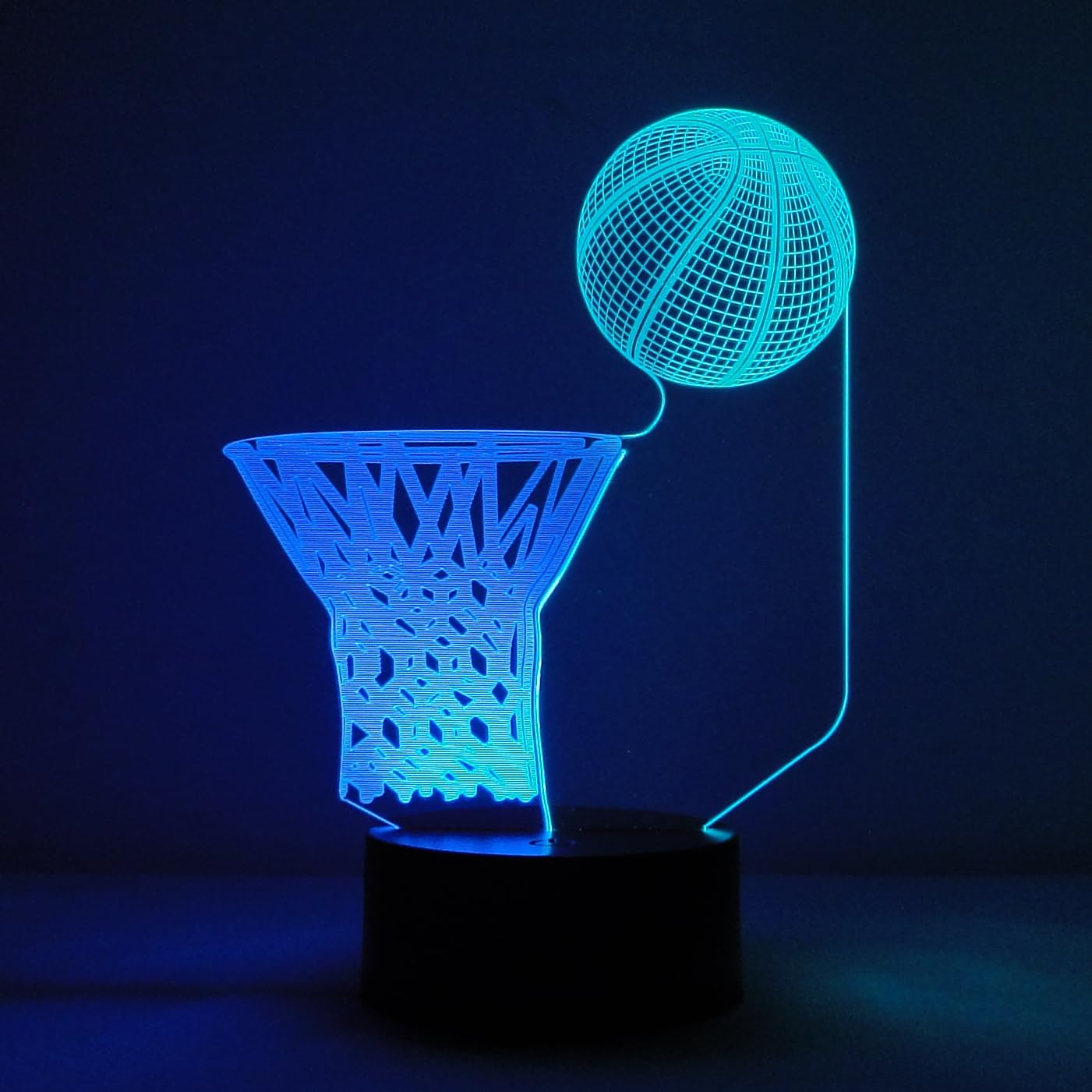 Hipiya Basketball Hoop Lamp Led 3D Illusion Usb Night Light School Present Birthday Gift For Sports Fan Player Teenager Men Boy Kid Bedroom Decoration Room Decor (Basketball)