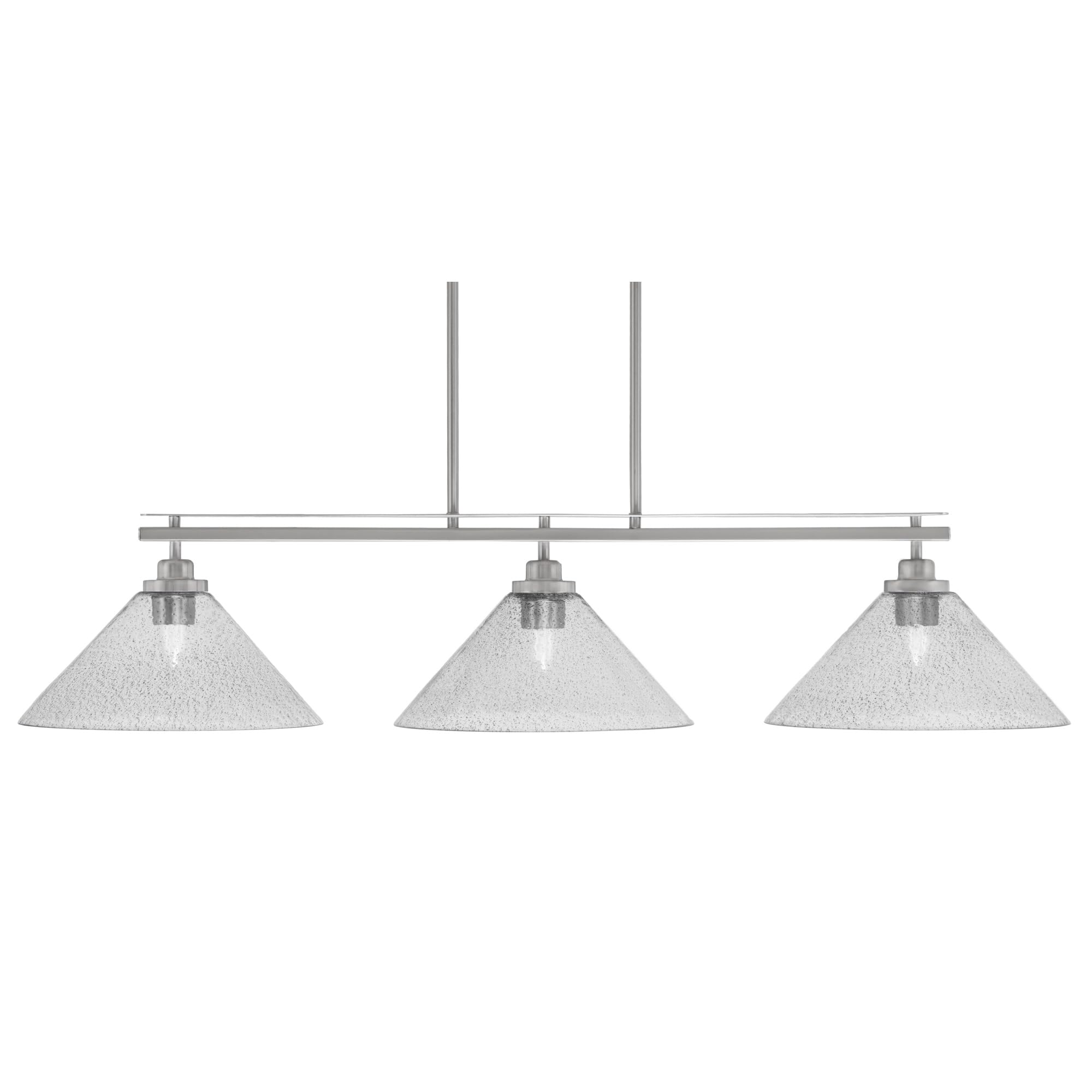 Toltec Lighting Odyssey 3 Light Island Light, Brushed Nickel Finish, 12in Smoke Bubble Glass